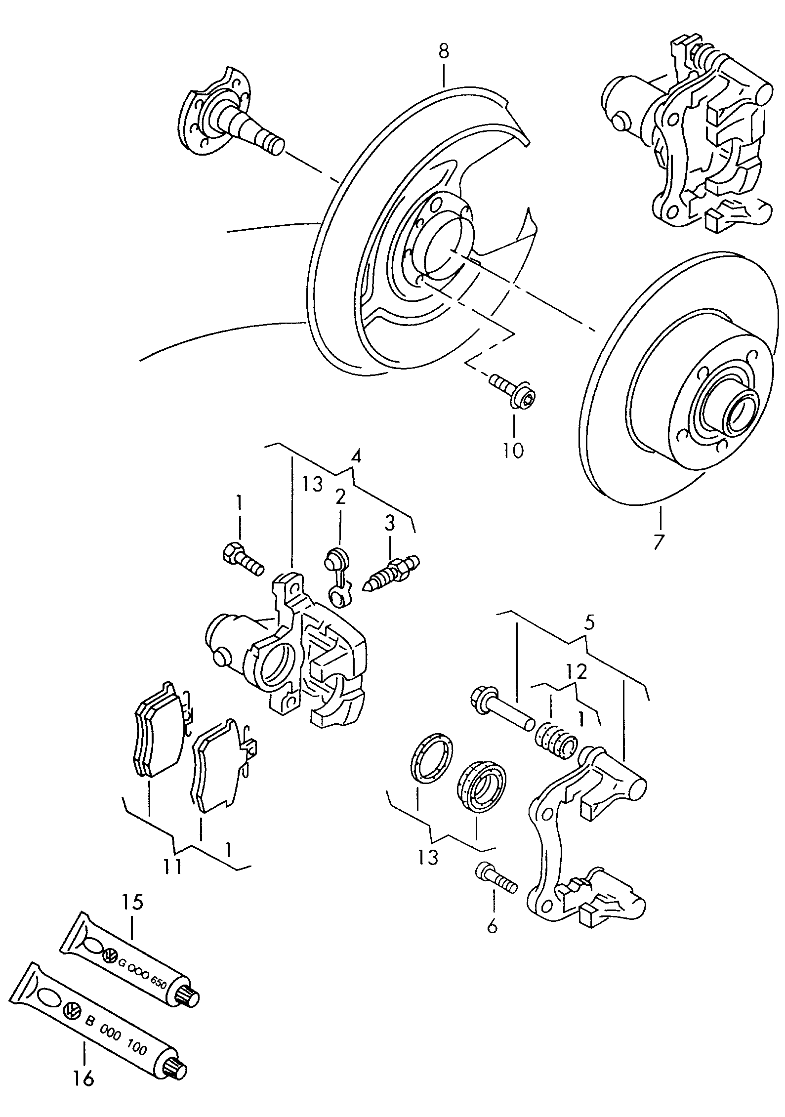 Skoda 4D0698451B - Bremžu uzliku kompl., Disku bremzes ps1.lv