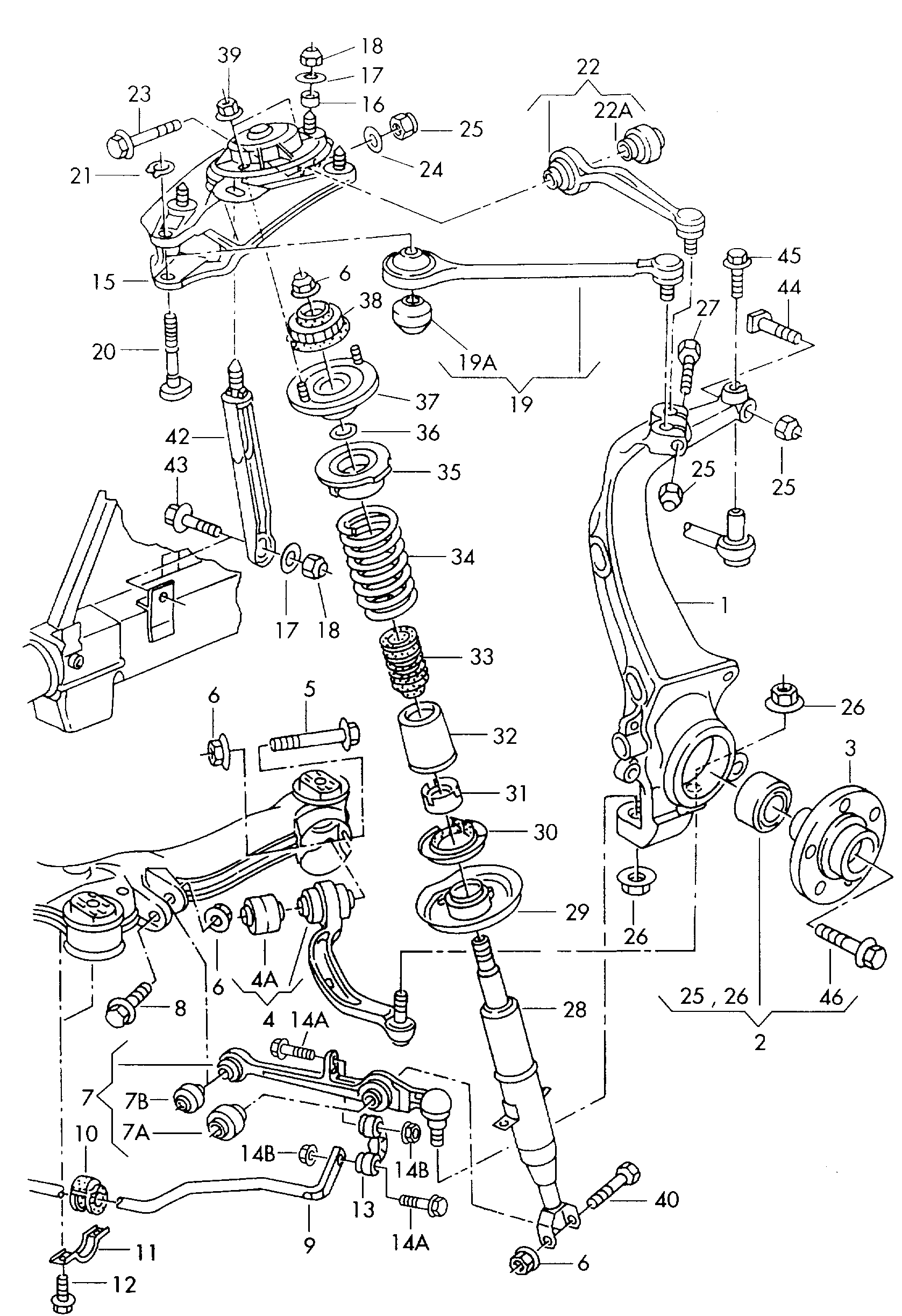 FAW 4D0407151P - front wishbone link ps1.lv