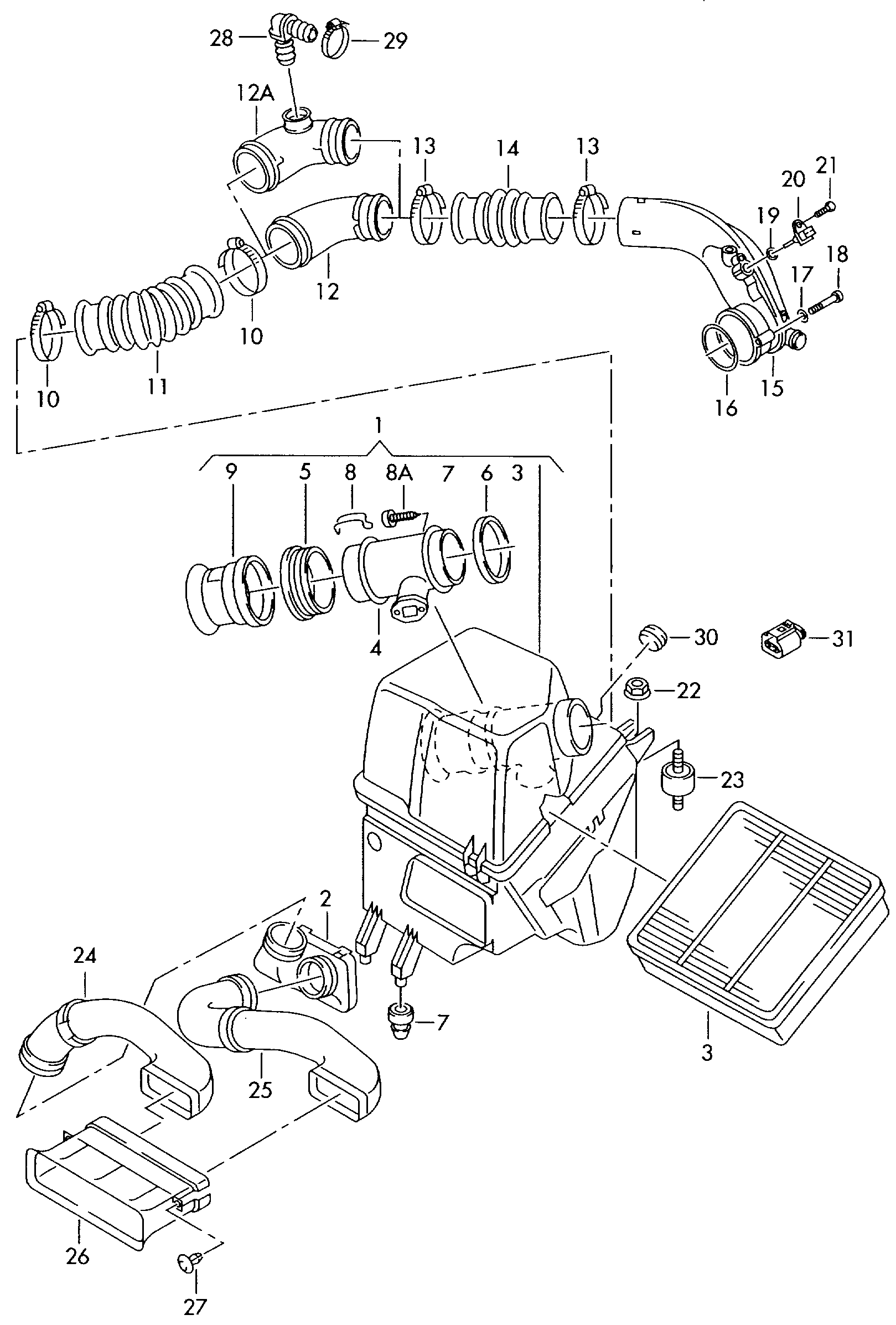 VAG 077 129 620 D - Gaisa filtrs ps1.lv