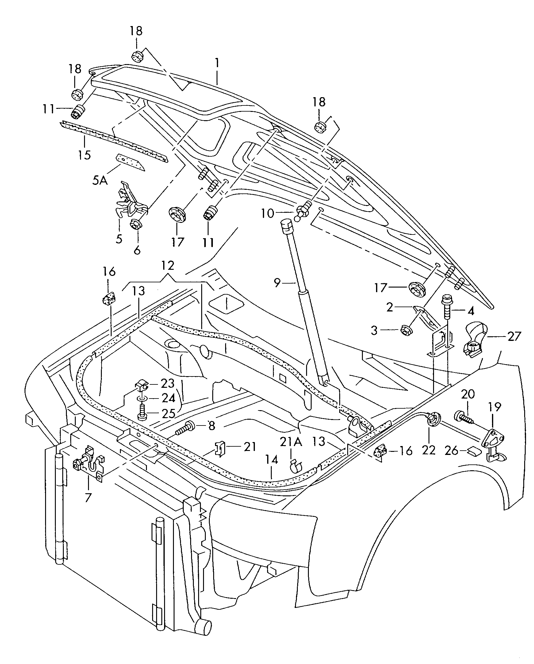 Seat 4B0823359C - Gāzes atspere, Motora pārsegs ps1.lv