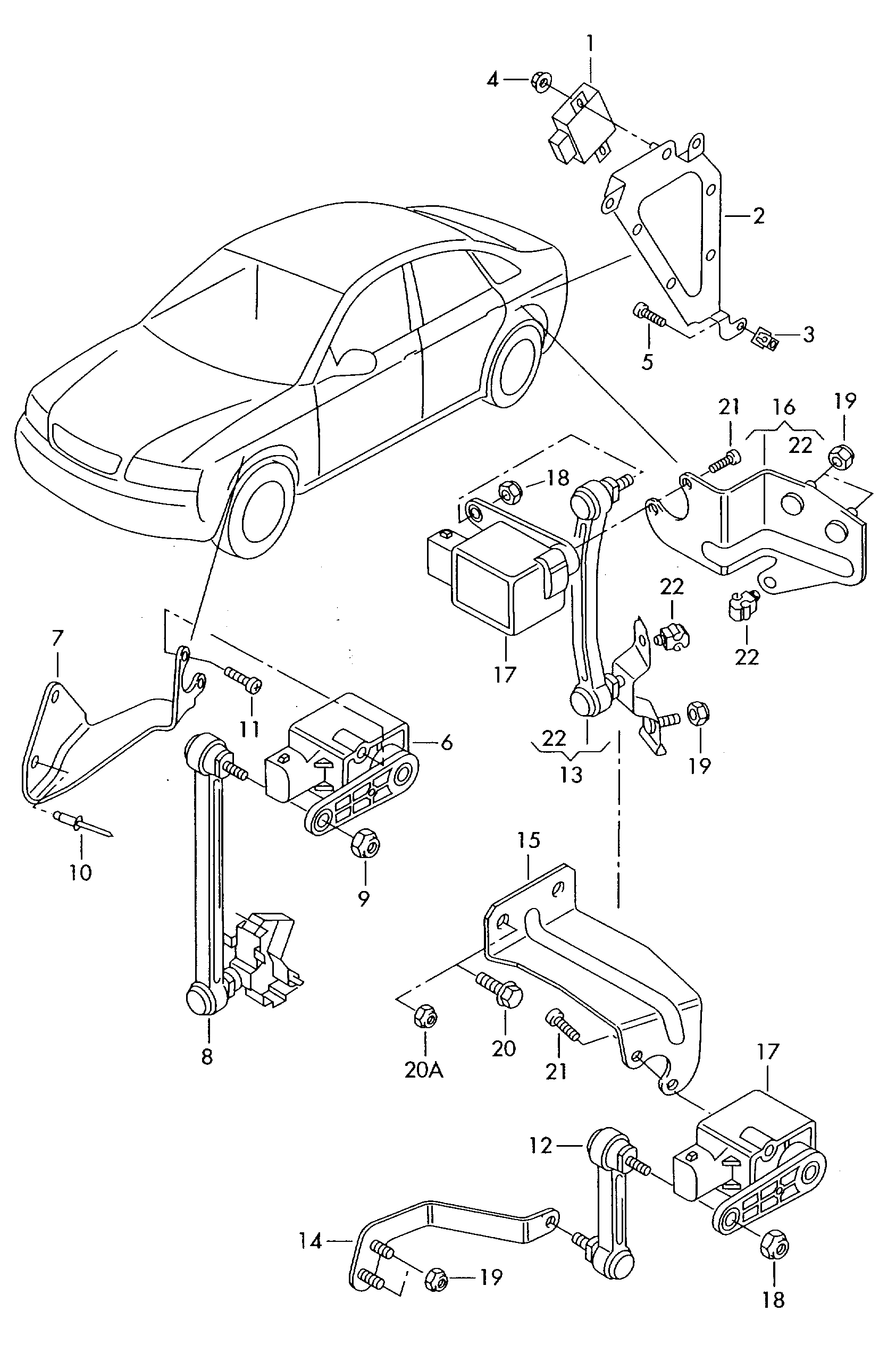 Skoda 8D0941299B - Devējs, Ksenona lukturi (Lukturu augstuma regulēšana) ps1.lv