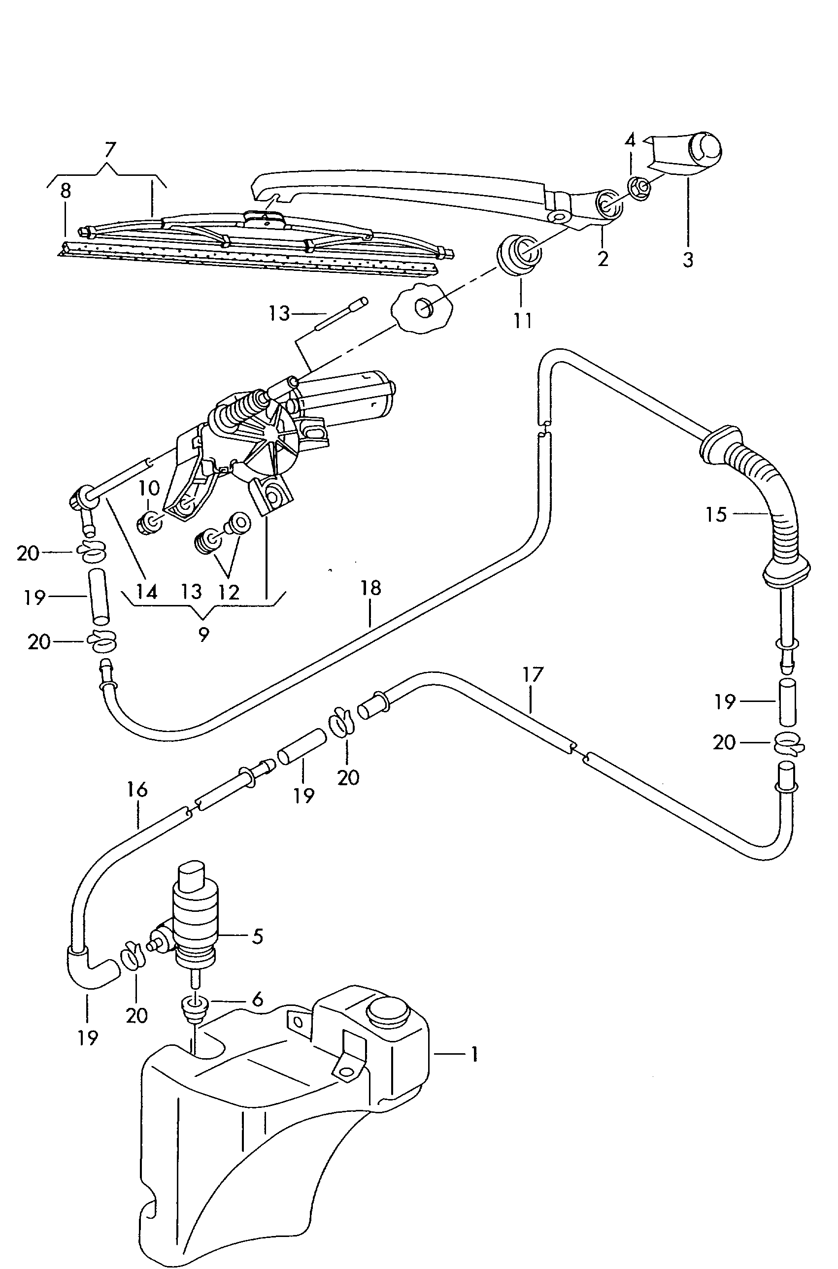 VW 1J0955665H - Ūdenssūknis, Stiklu tīrīšanas sistēma ps1.lv