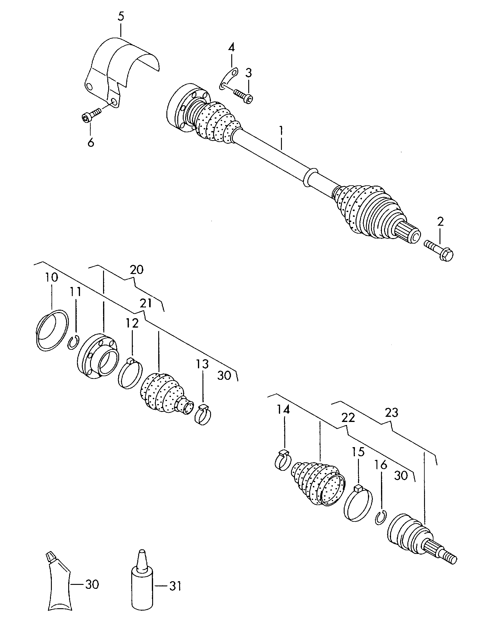 VAG 1K0498103N - Putekļusargs, Piedziņas vārpsta ps1.lv