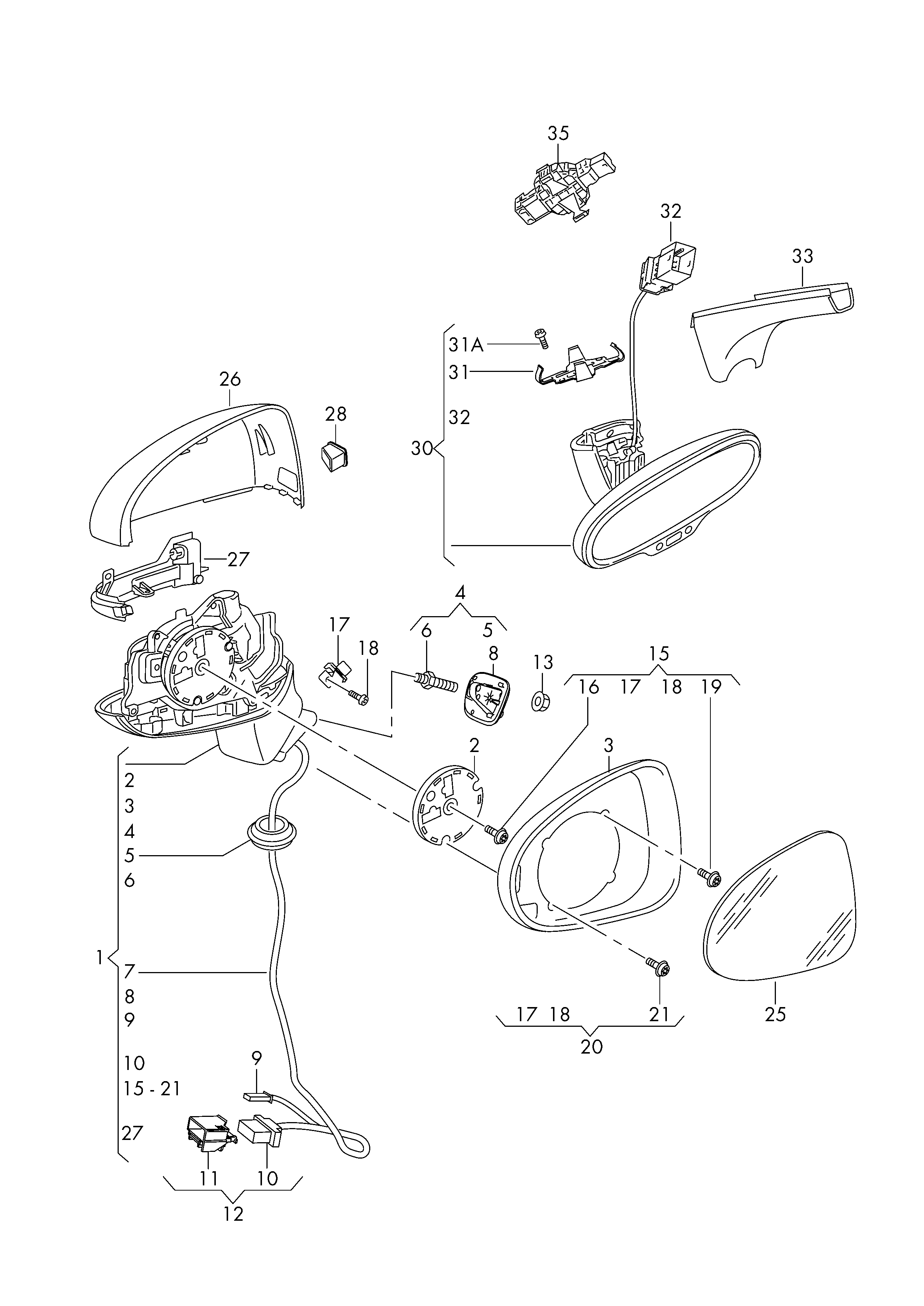 Seat 8T0 959 578 - Regulēšanas elements, Ārējais atpakaļskata spogulis ps1.lv