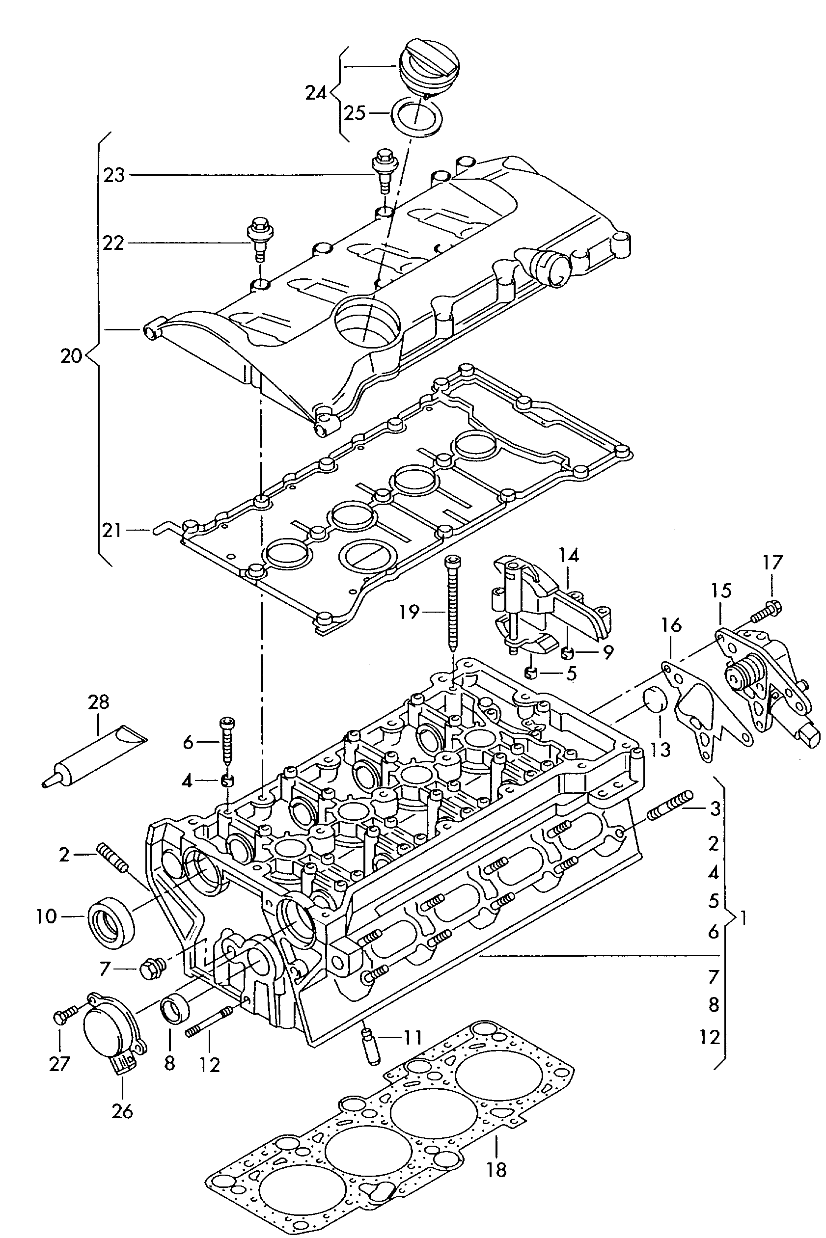 AUDI 06B 103 483 H - Blīve, Motora bloka galvas vāks ps1.lv