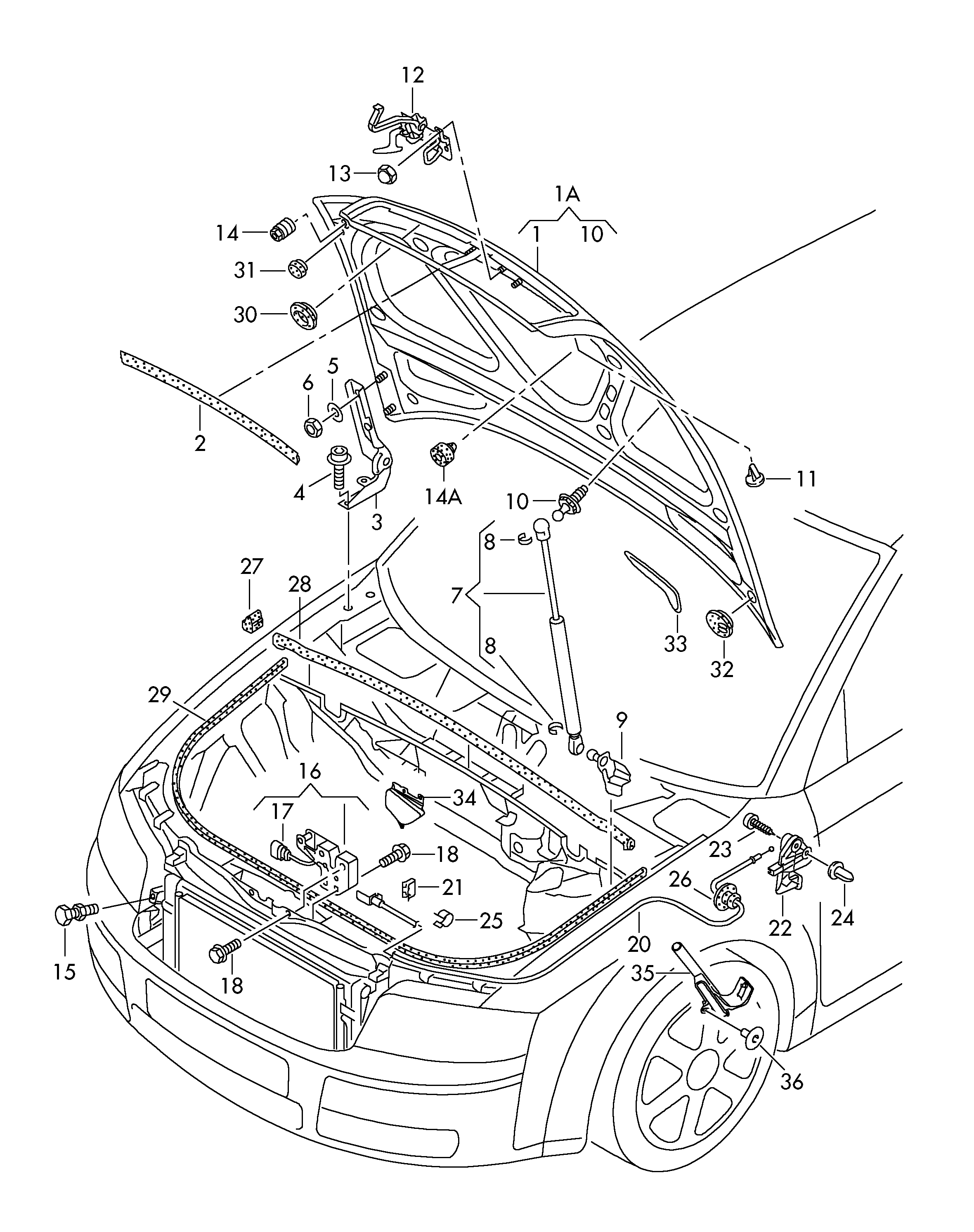 Seat 8E0 823 359 A - Gāzes atspere, Motora pārsegs ps1.lv