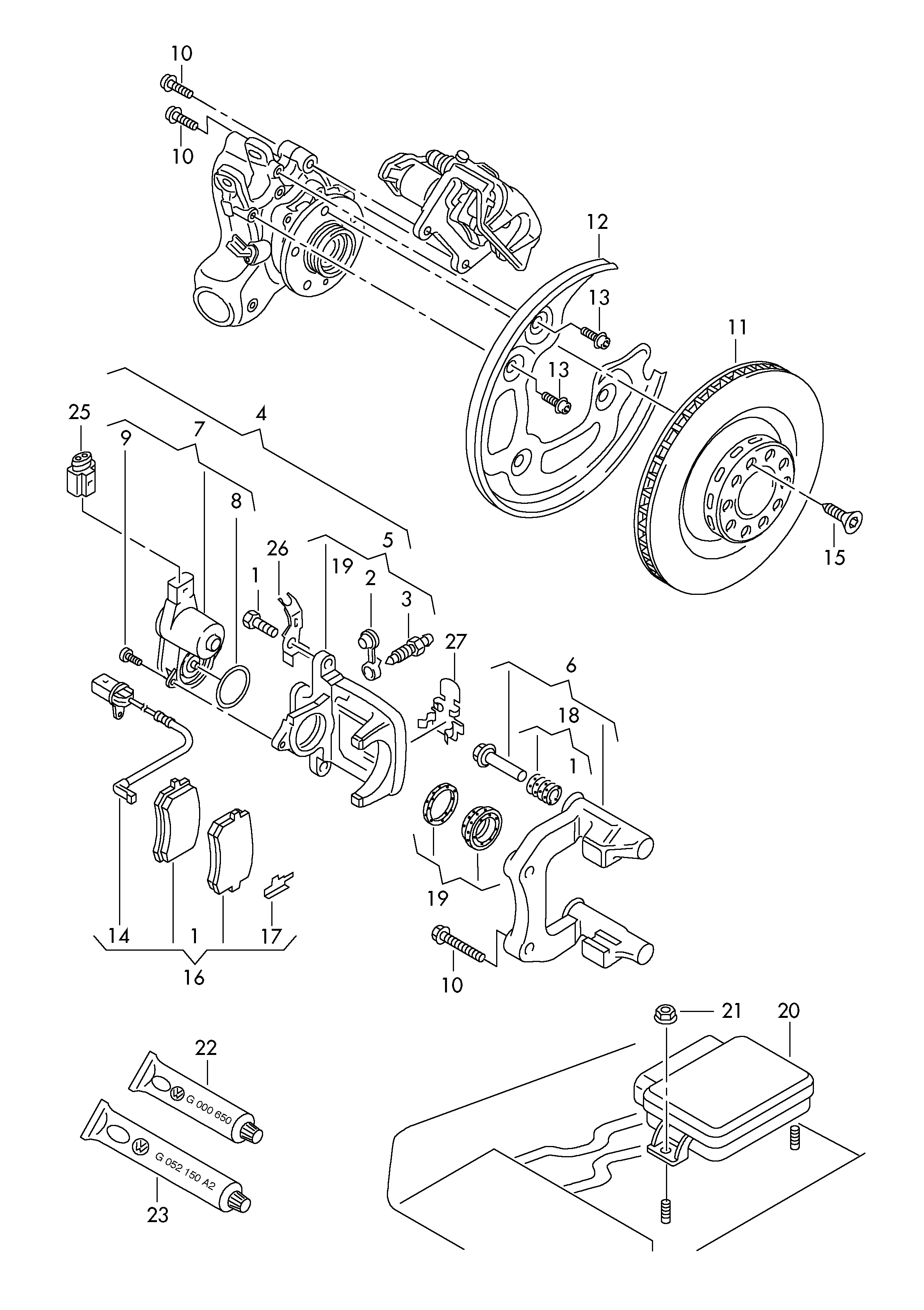 Skoda 4H0998281 - Regulējošais elements, Stāvbremžu sistēmas bremžu suports ps1.lv