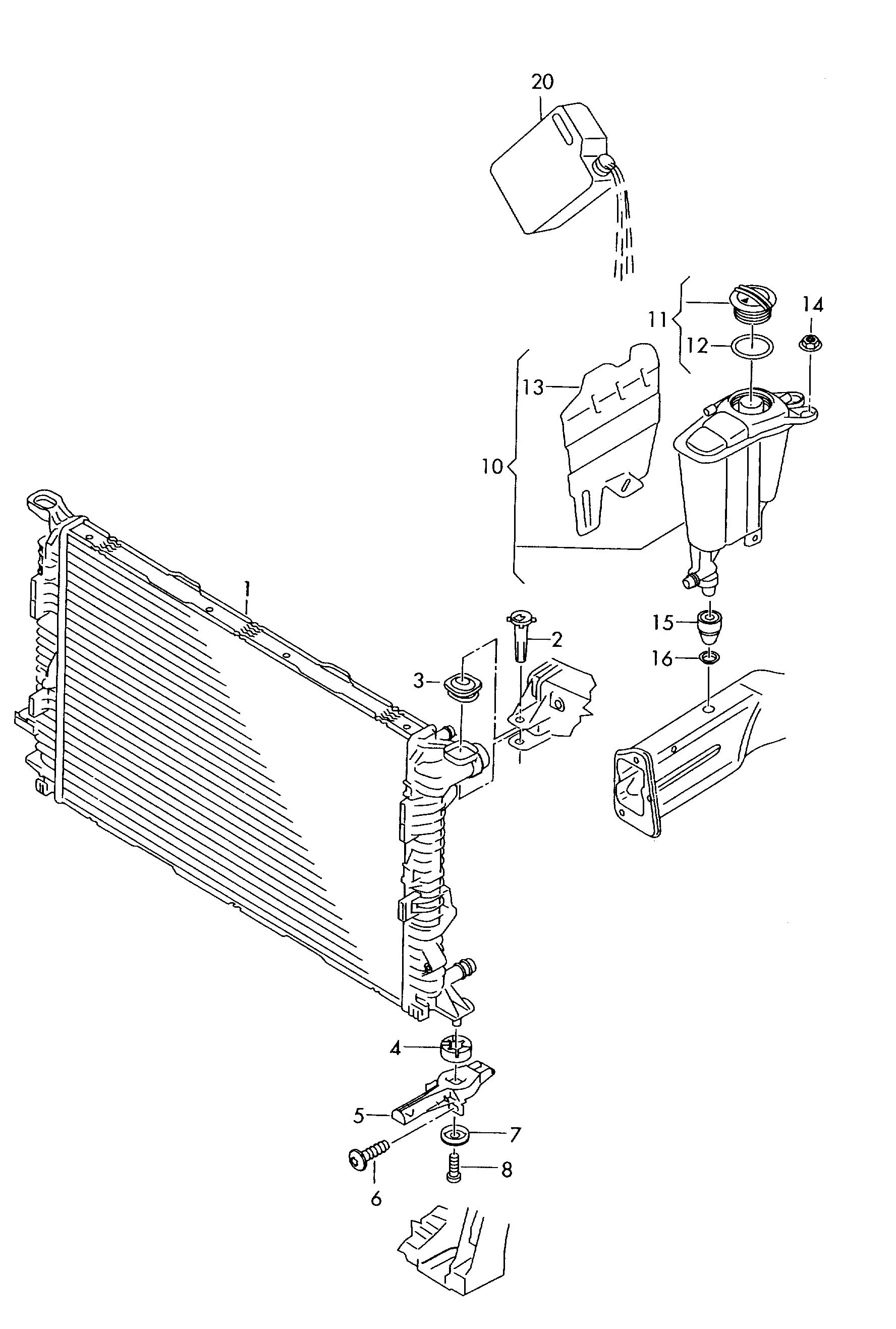 VAG 8K0121276A - Radiatora stiprinājums ps1.lv