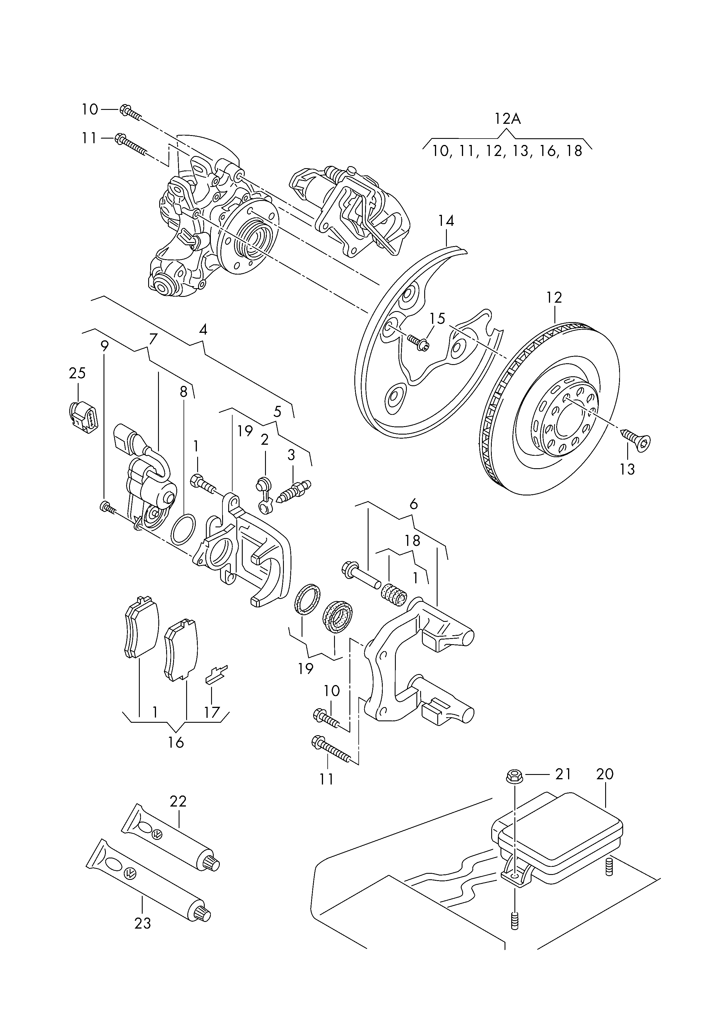 VAG 8K0 615 231 - Piederumu komplekts, Disku bremžu uzlikas ps1.lv