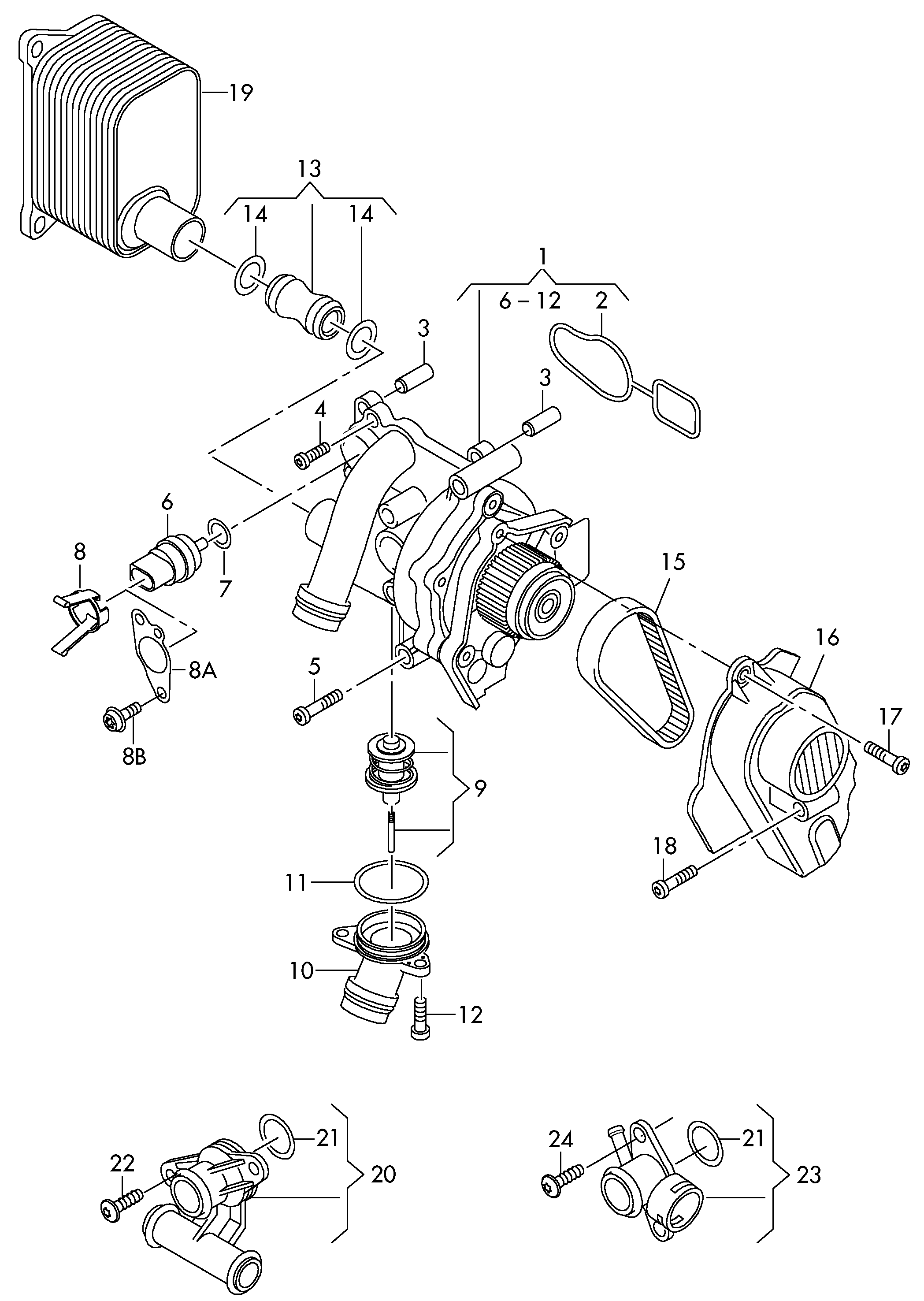 AUDI 06J 121 113 C - Termostats, Dzesēšanas šķidrums ps1.lv