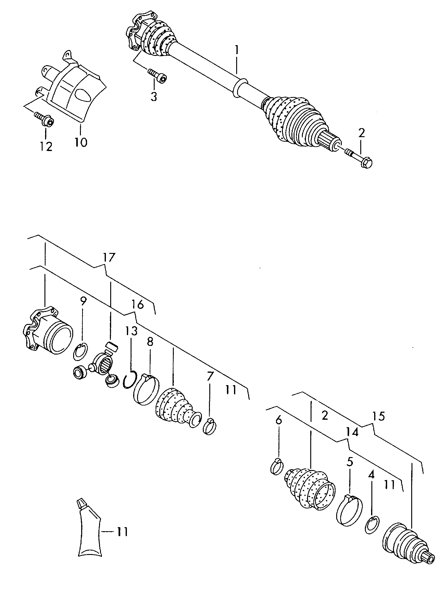 AUDI 8K0 498 103 D - Šarnīru komplekts, Piedziņas vārpsta ps1.lv