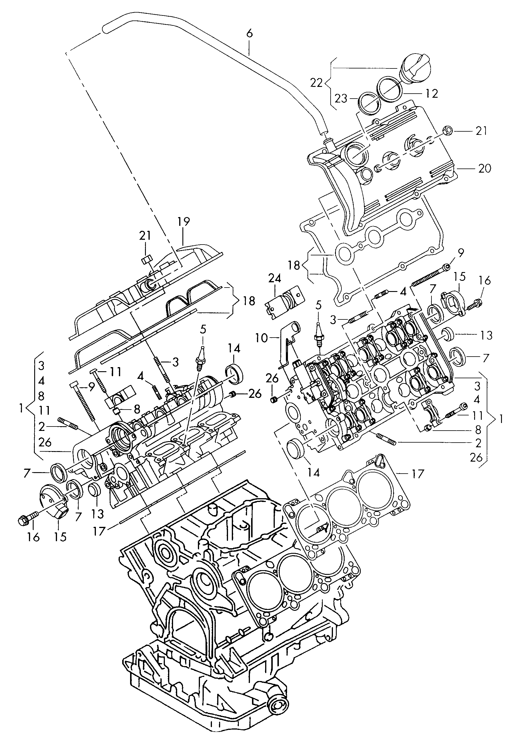 Skoda 078 198 025 - Blīvju komplekts, Motora bloka galvas vāks ps1.lv