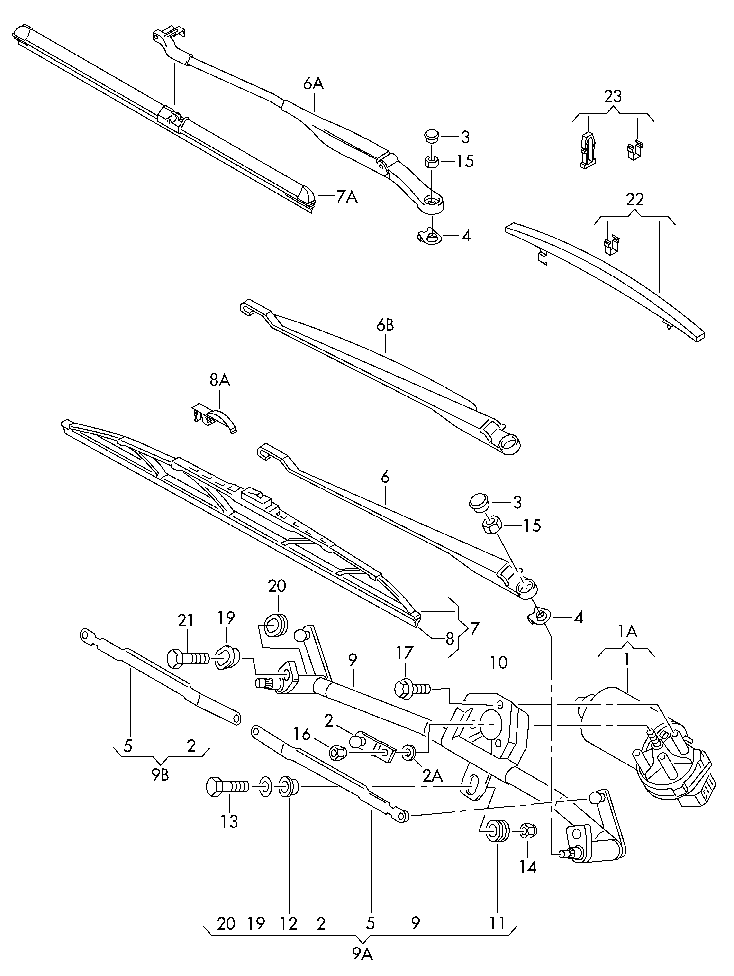 VAG 4B0 998 002 - Stikla tīrītāja slotiņa ps1.lv