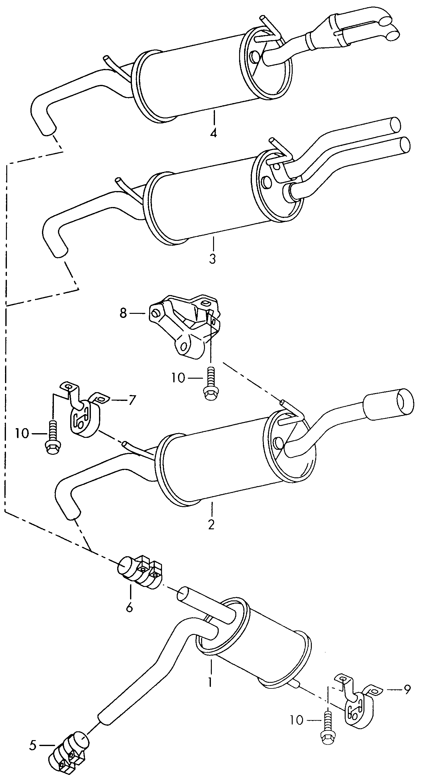 VW 4B0253144J - Kronšteins, Trokšņa slāpētājs ps1.lv