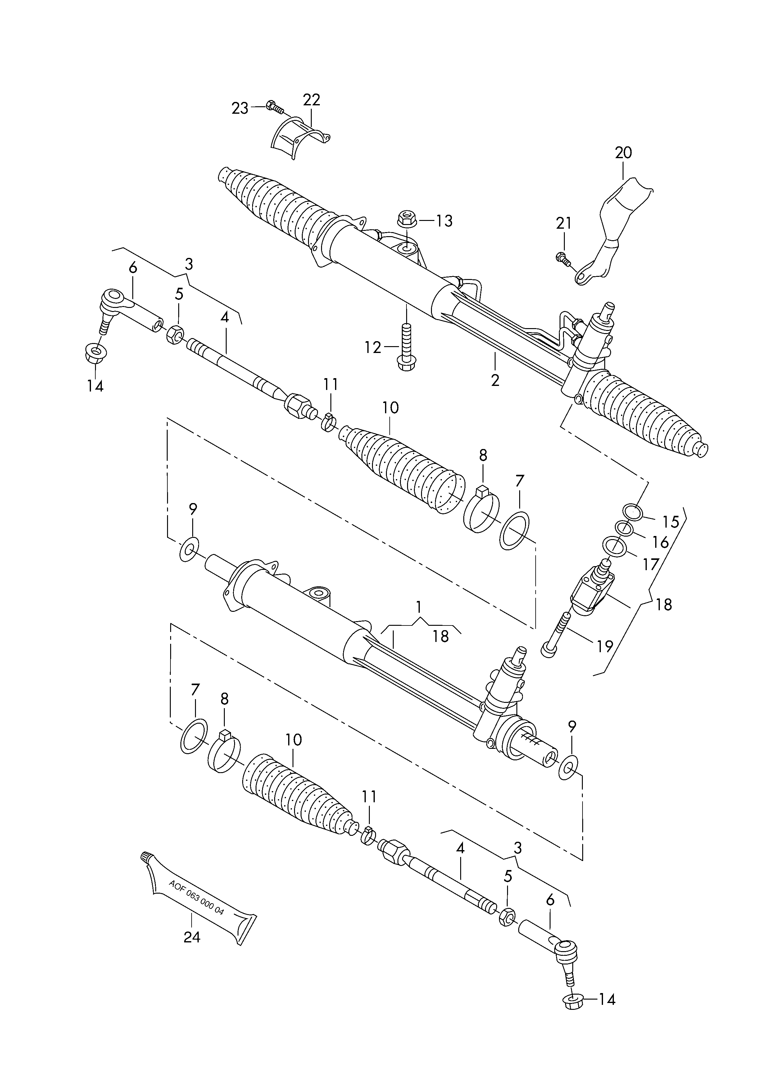 VW 7L0 422 831 A - Putekļusargu komplekts, Stūres iekārta ps1.lv