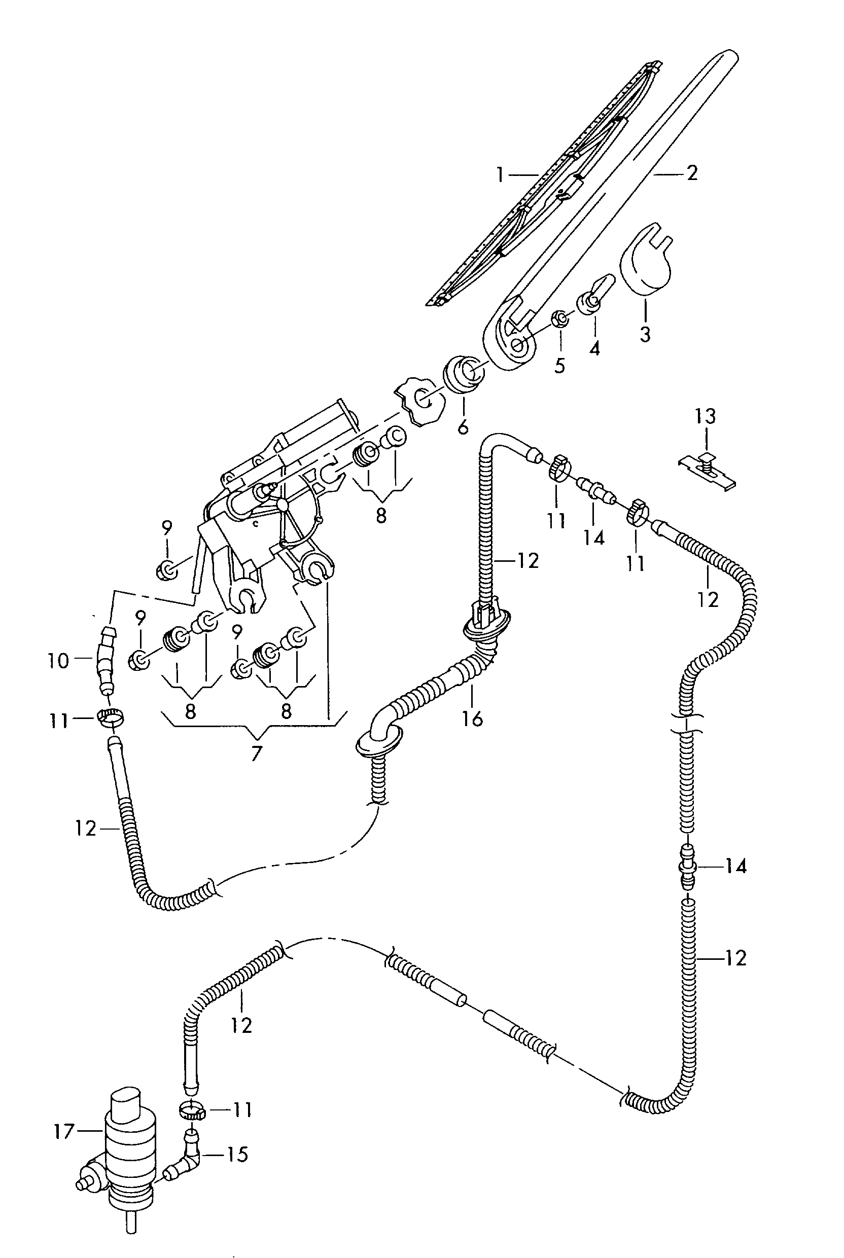 Seat 4L0 955 425 - Stikla tīrītāju sviru kompl., Stiklu tīrīšanas sistēma ps1.lv