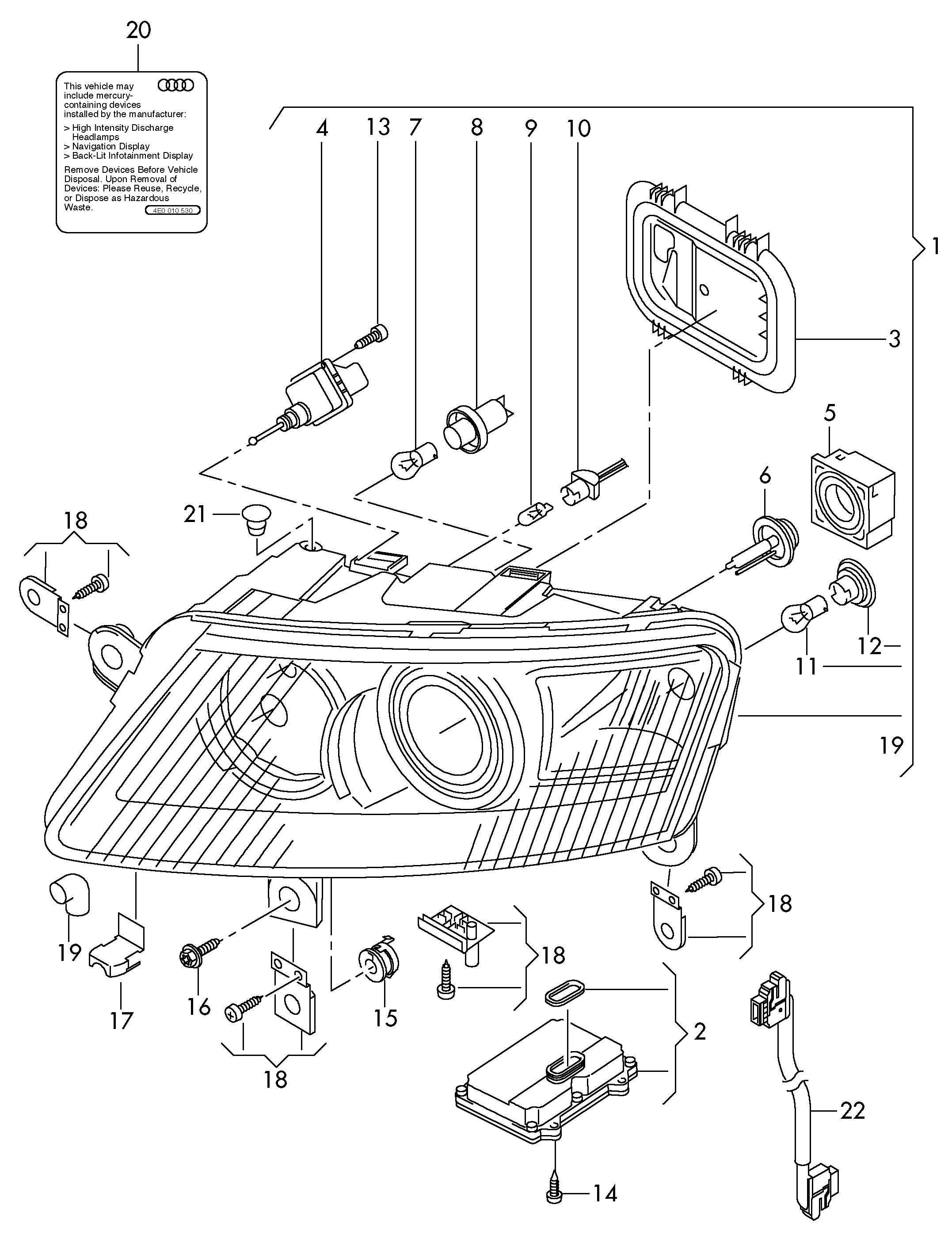 AUDI 8K0941597C - Vadības iekārta, Apgaismojums ps1.lv