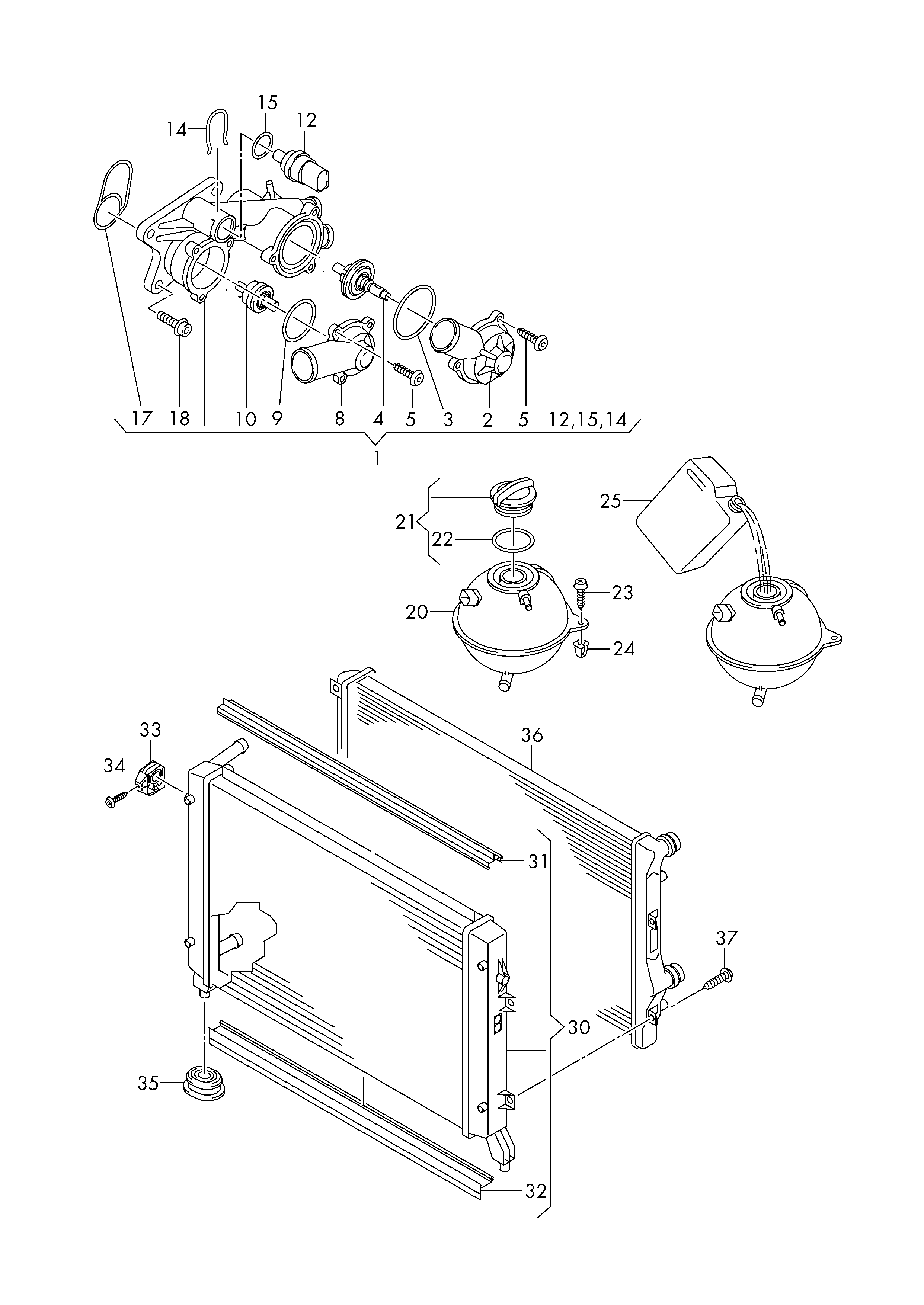 VAG 1K0 121 253 AP - Radiators, Motora dzesēšanas sistēma ps1.lv