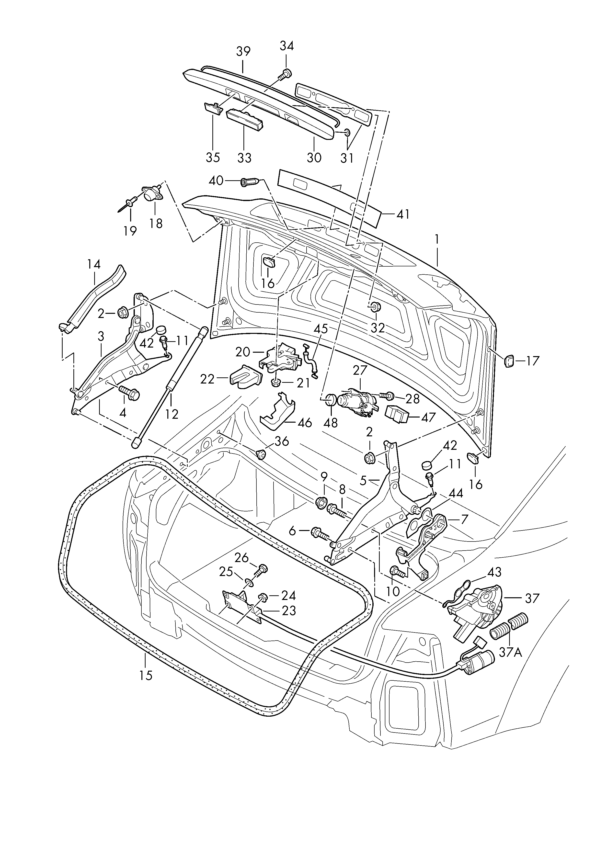 VAG 4E0 827 551C - Gāzes atspere, Bagāžas / Kravas nodalījuma vāks ps1.lv