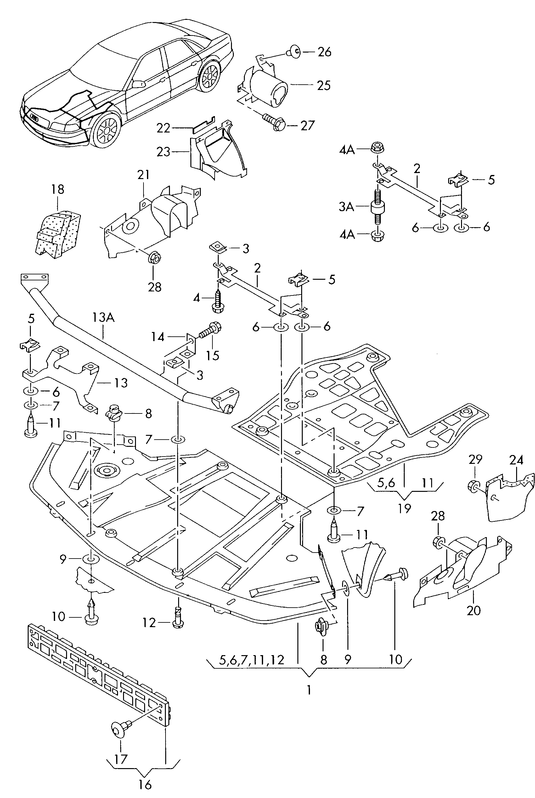 Seat 4D0807300 - Spreader rivet ps1.lv