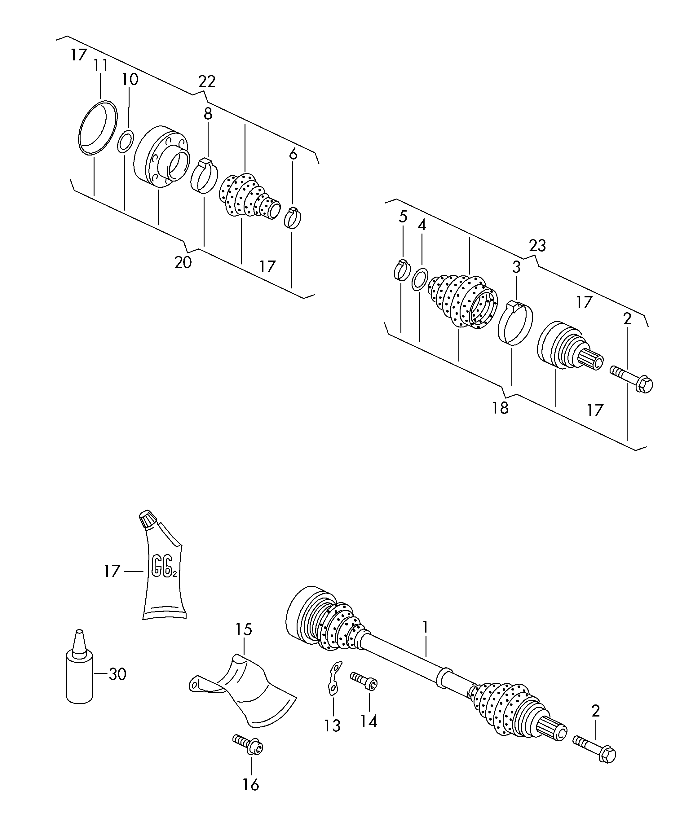 Seat 8R0 598 203 B - Putekļusargs, Piedziņas vārpsta ps1.lv