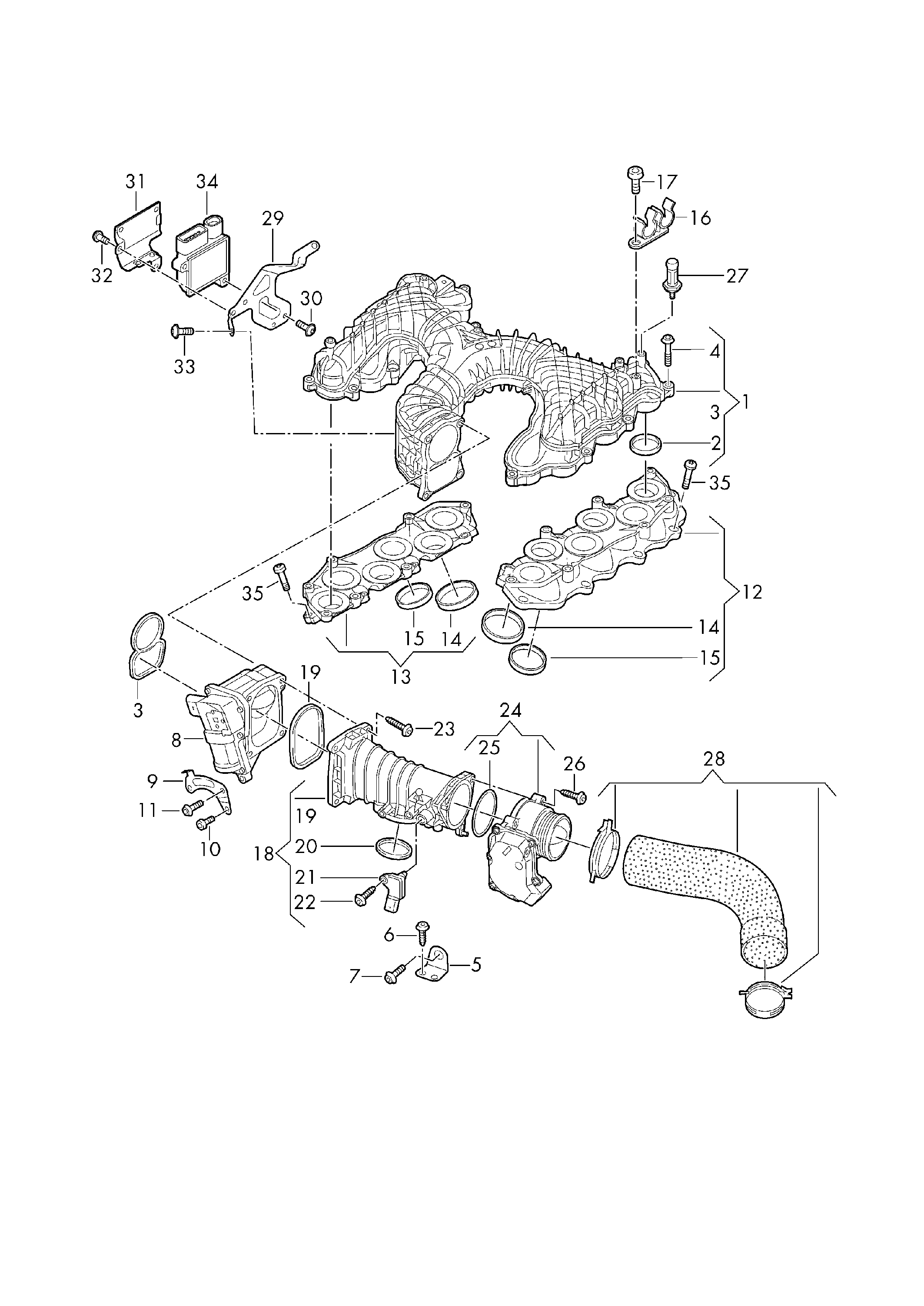 VAG 059 129 796 C - Blīve, Ieplūdes kolektors ps1.lv