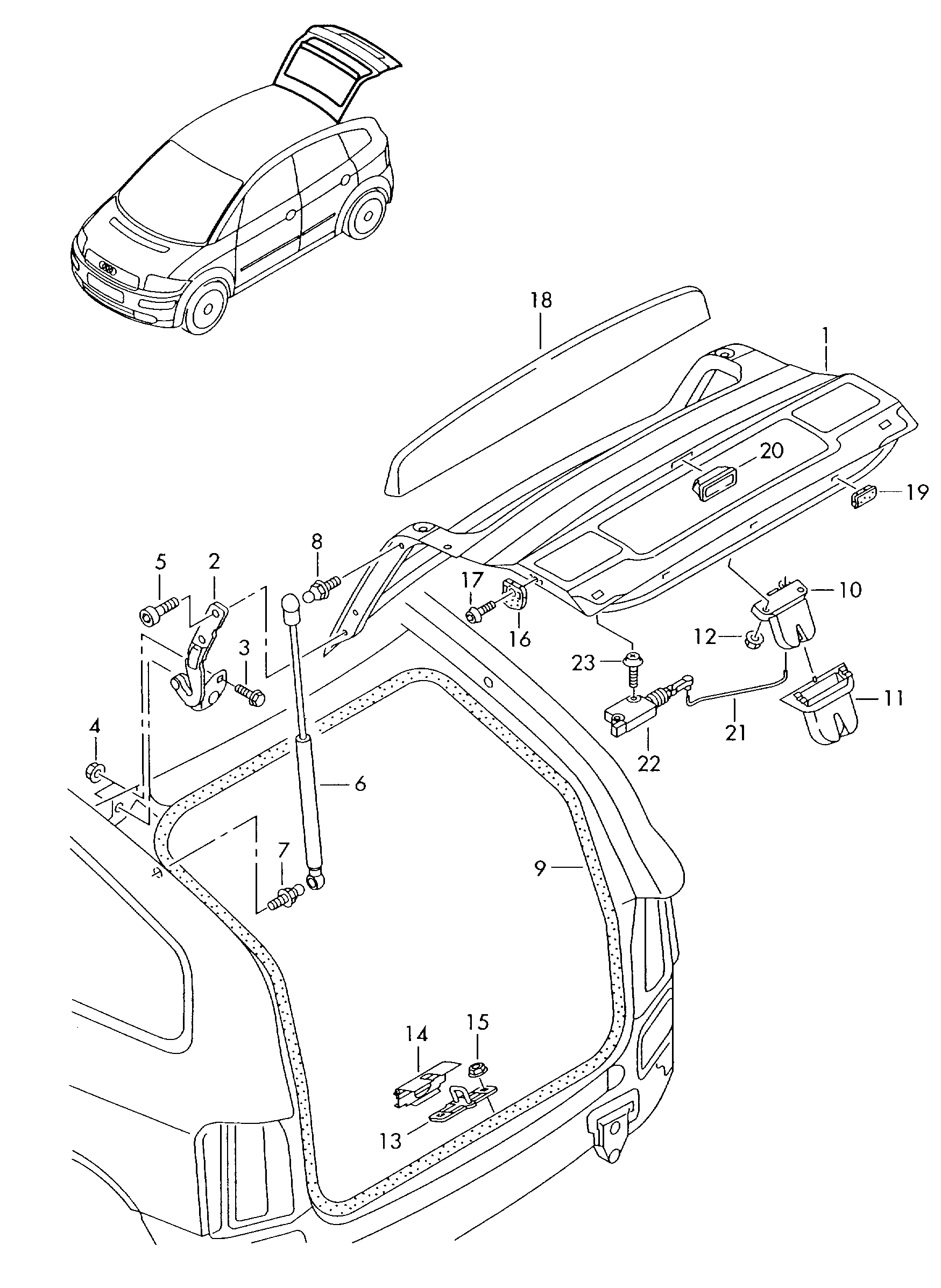 AUDI 8Z0 827 552 C - Gāzes atspere, Bagāžas / Kravas nodalījuma vāks ps1.lv