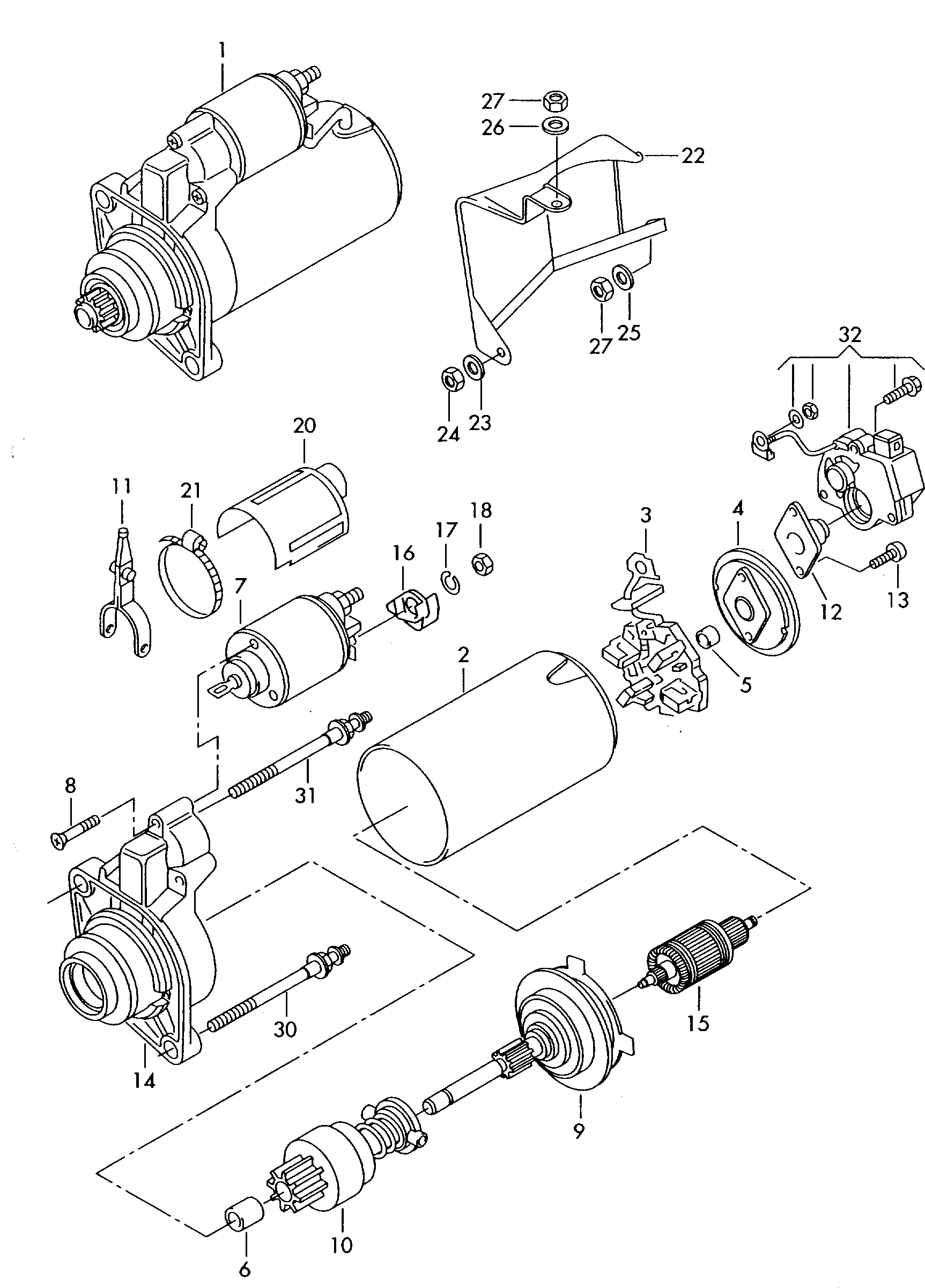 VW 085 911 287 - Ievilcējrelejs, Starteris ps1.lv