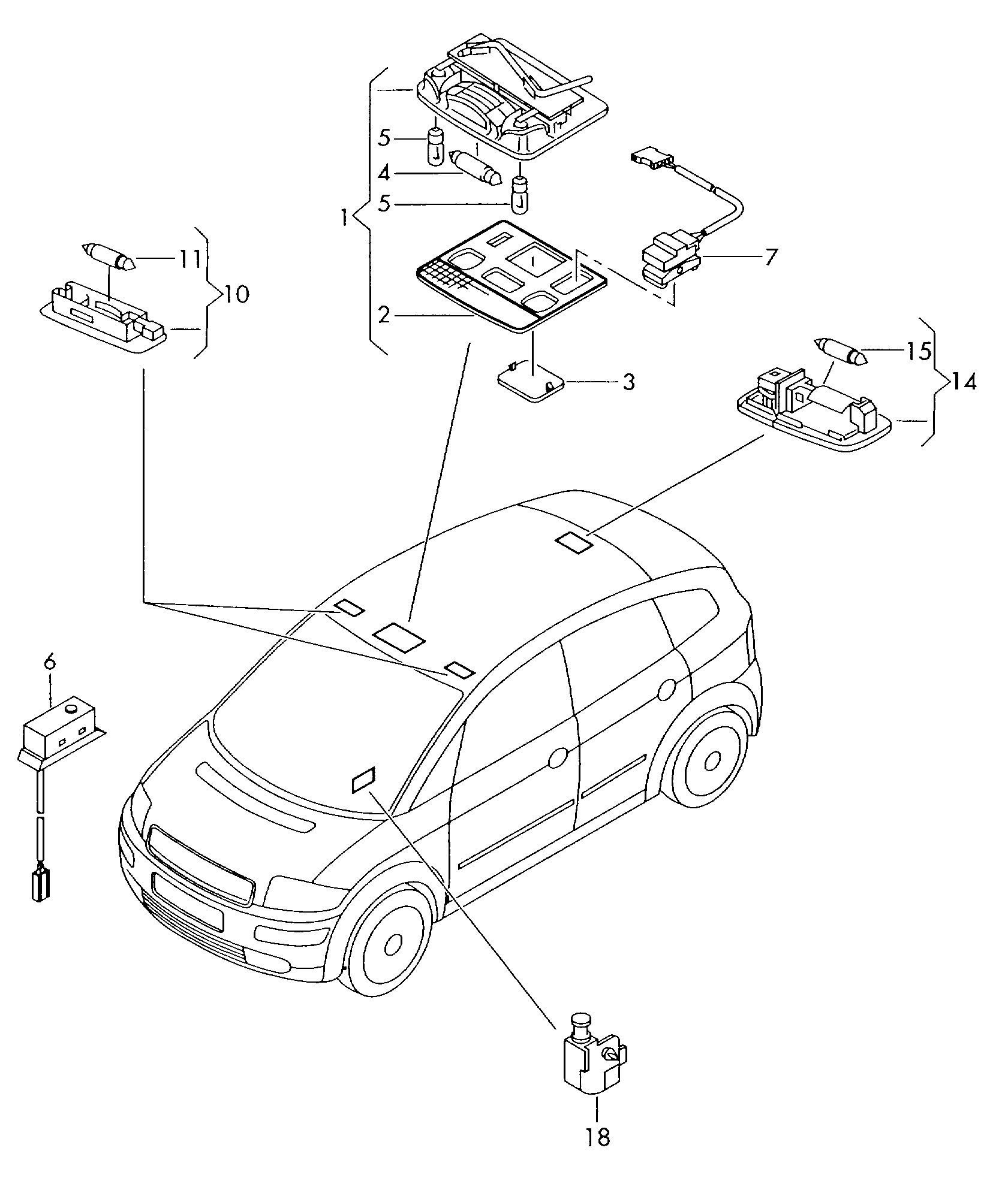 VAG 4B0 947 415 A - Kvēlspuldze, Durvju ailes apgaismojums ps1.lv