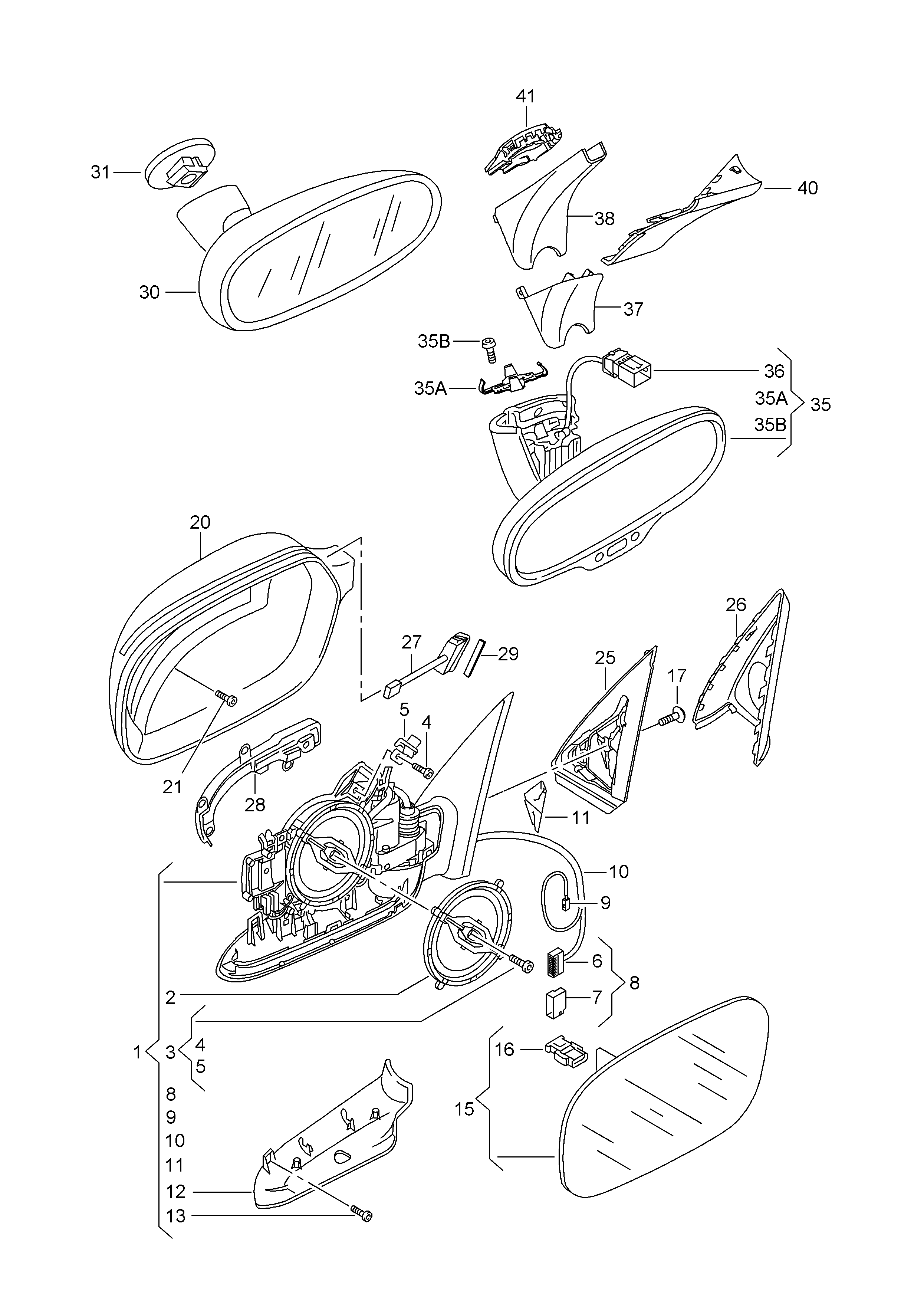 AUDI 8U1 857 409 F - Ārējais atpakaļskata spogulis ps1.lv