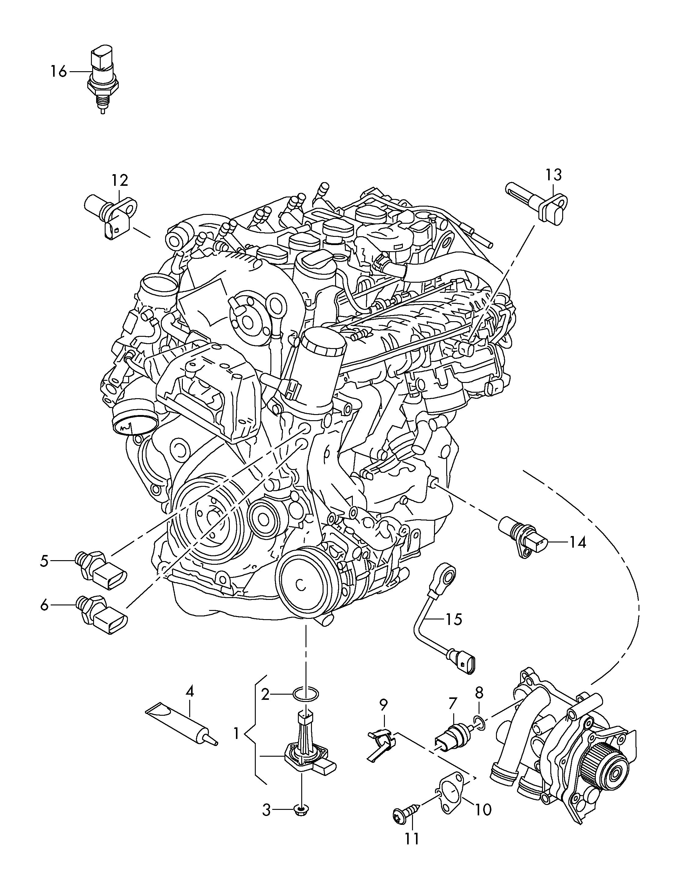 Seat 06H 906 433 C - Impulsu devējs, Kloķvārpsta ps1.lv