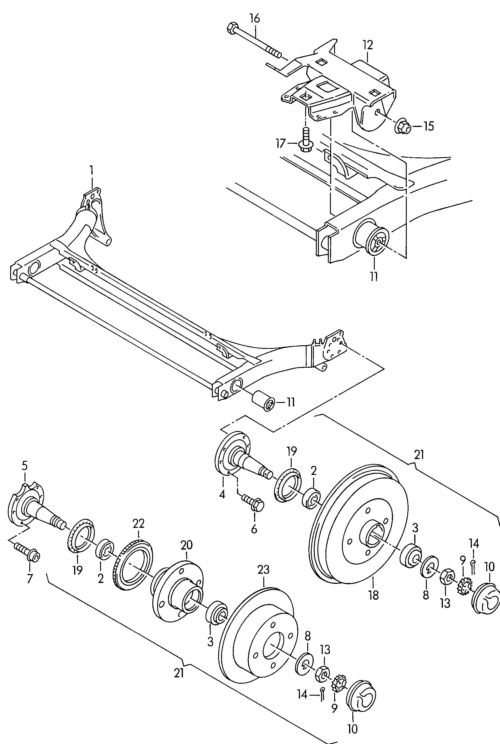 AUDI 8A0 501 541 - Piekare, Tilta sija ps1.lv