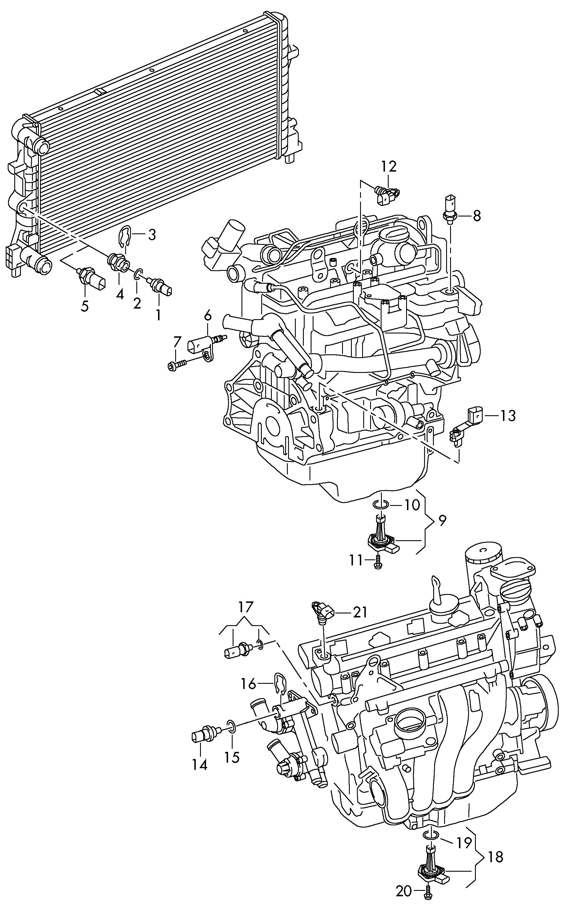 Seat 6R0919501 - Devējs, Dzesēšanas šķidruma temperatūra ps1.lv