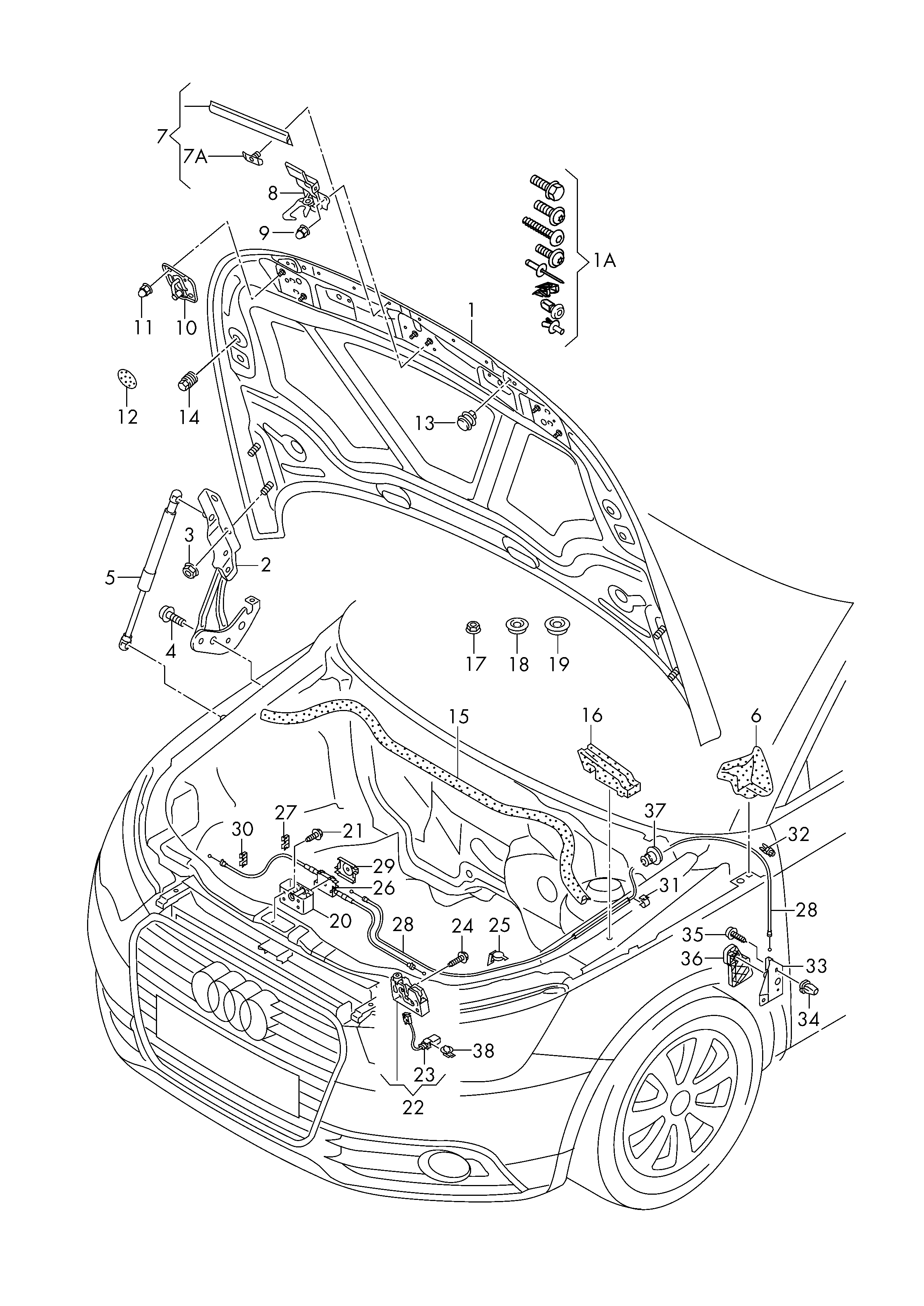 VAG 8X0 823 359 - Gāzes atspere, Motora pārsegs ps1.lv