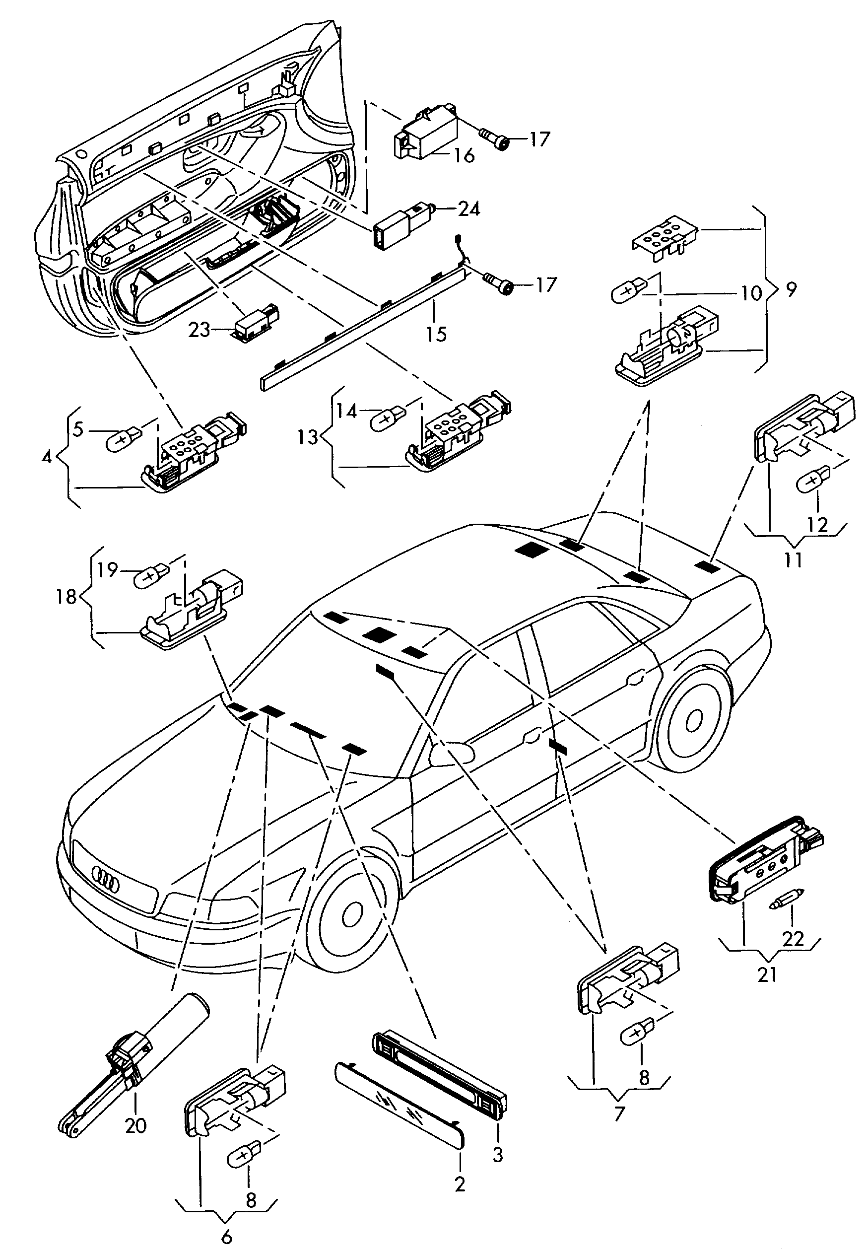 VAG 6Y0 947 411 - Kvēlspuldze, Durvju ailes apgaismojums ps1.lv