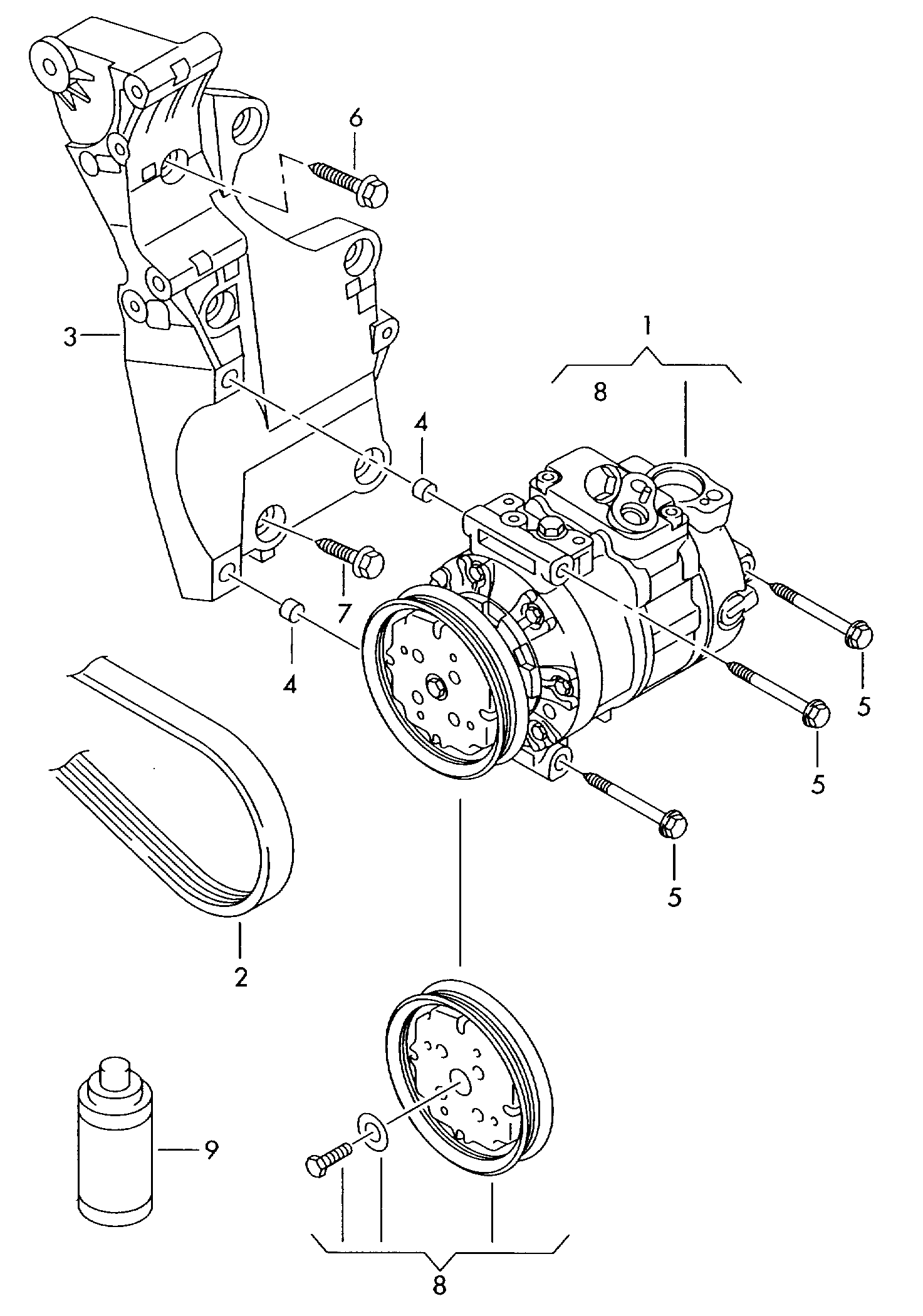 AUDI 1K0820803J - Kompresors, Gaisa kond. sistēma ps1.lv