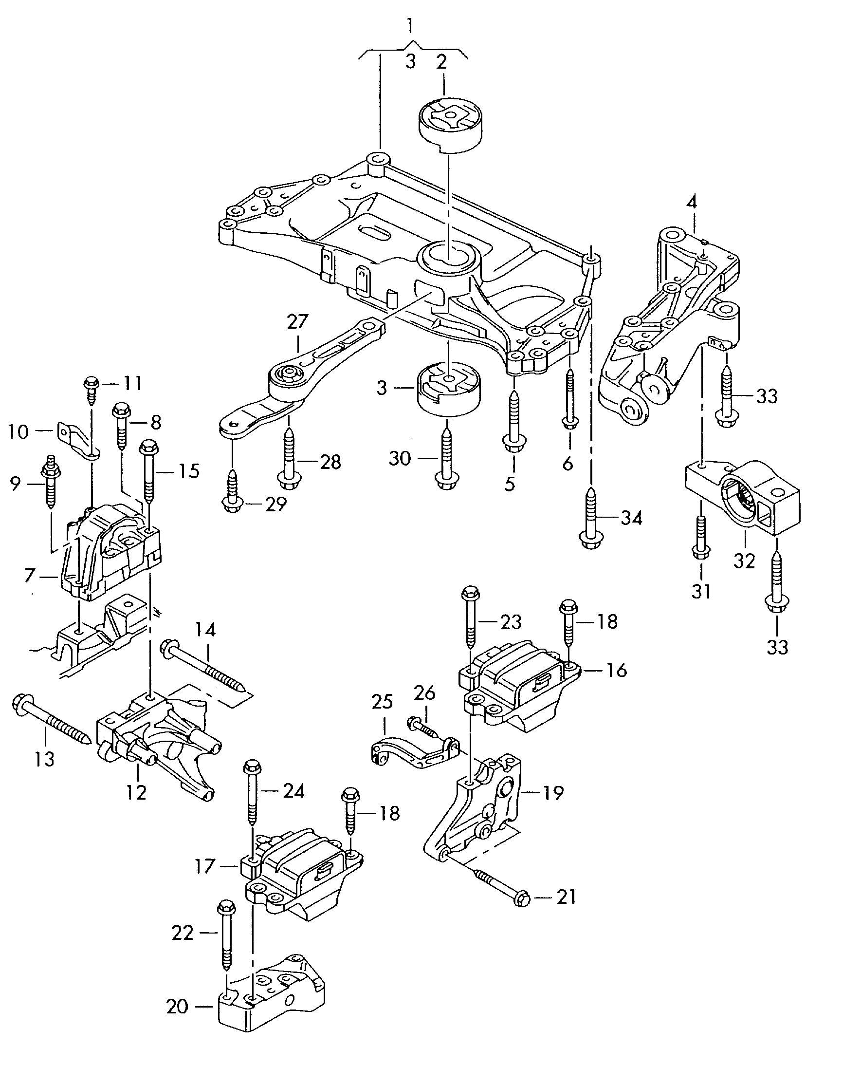 Seat 1K0 199 855 BB - Piekare, Dzinējs ps1.lv