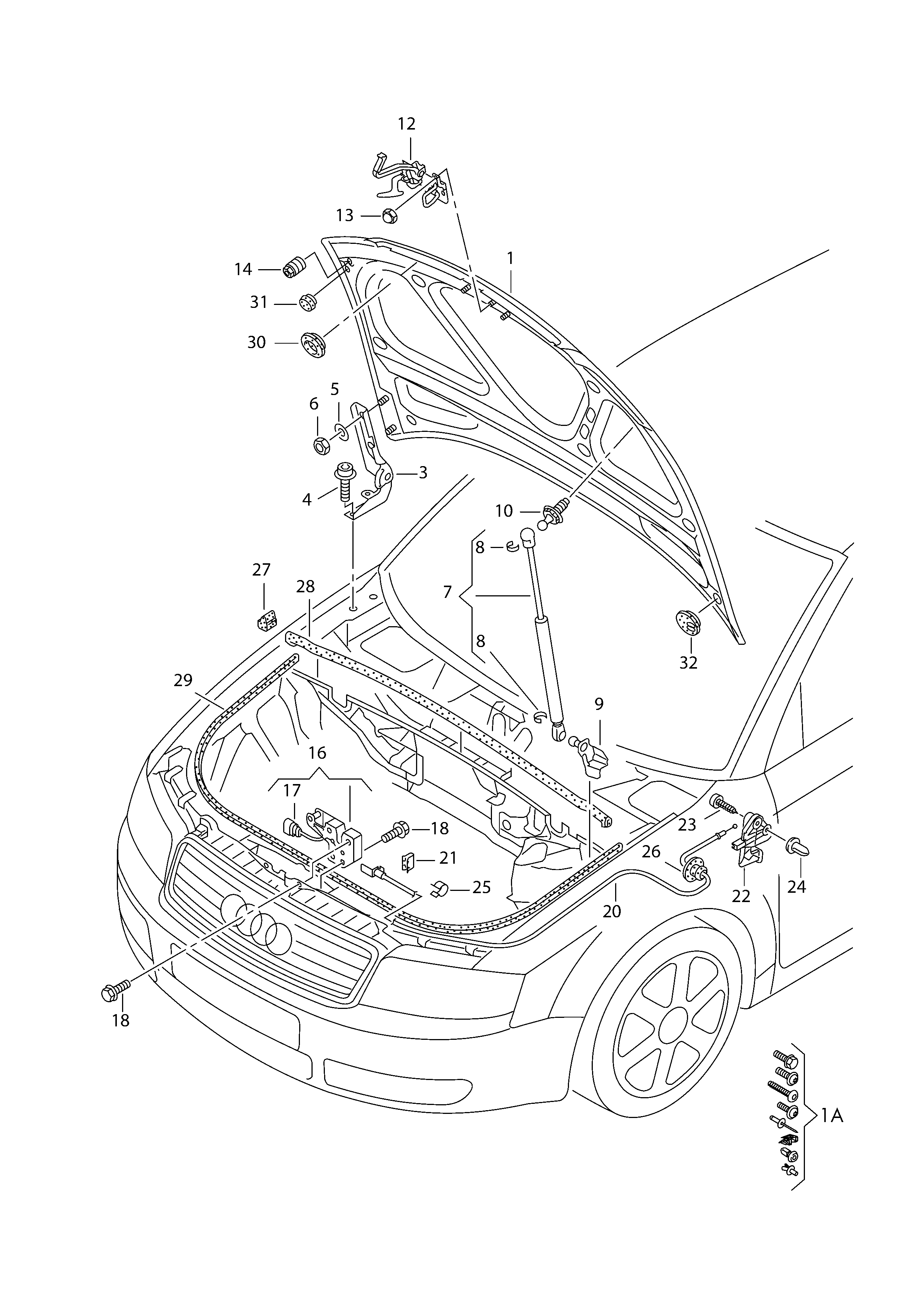 Skoda 8P0 823 359 - Gāzes atspere, Motora pārsegs ps1.lv