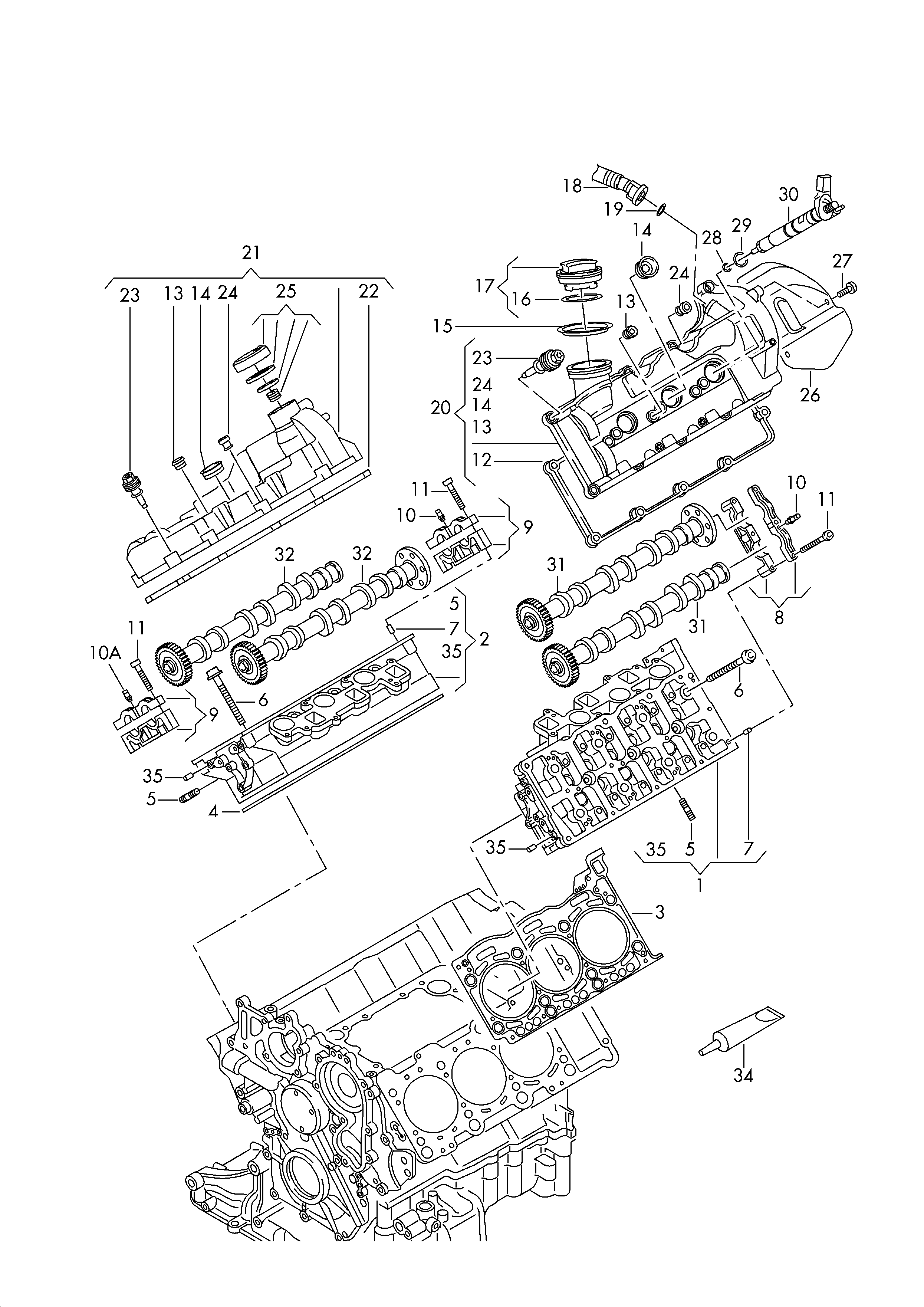 VAG WHT005262 - Cilindru galvas skrūvju komplekts ps1.lv