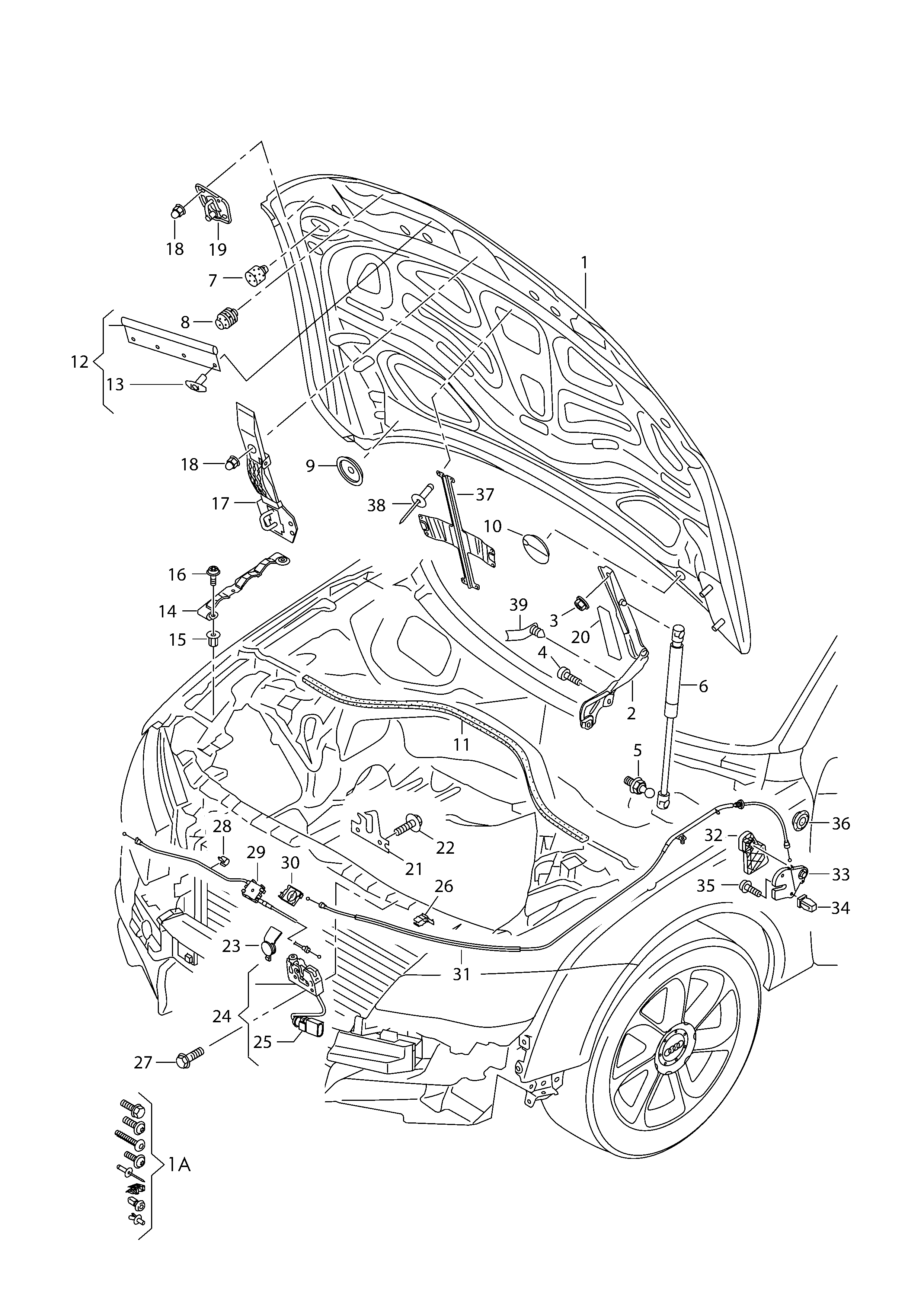 Seat 4G8 823 359 A - Gāzes atspere, Motora pārsegs ps1.lv