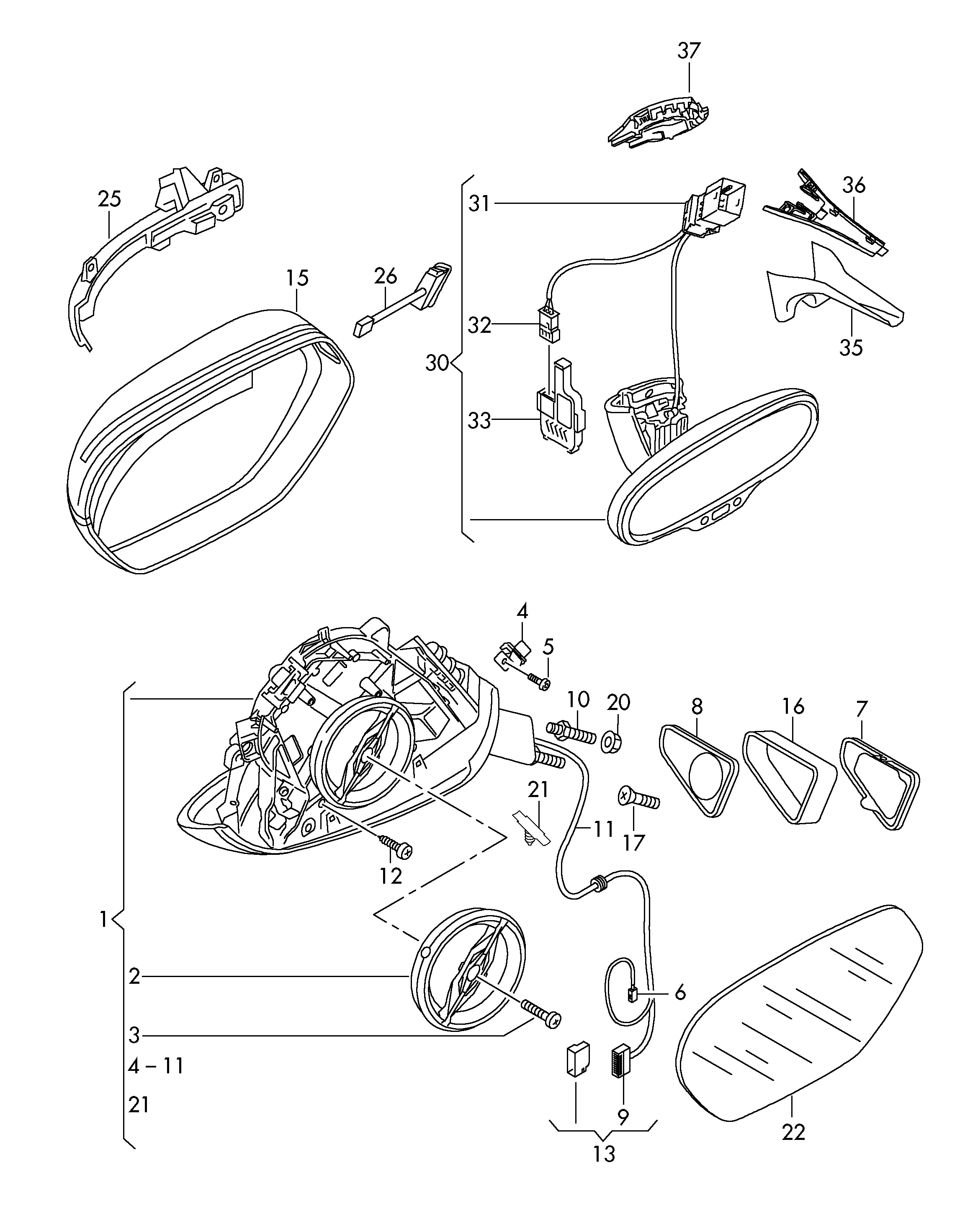 VW 8T0 959 577 A - Regulēšanas elements, Ārējais atpakaļskata spogulis ps1.lv