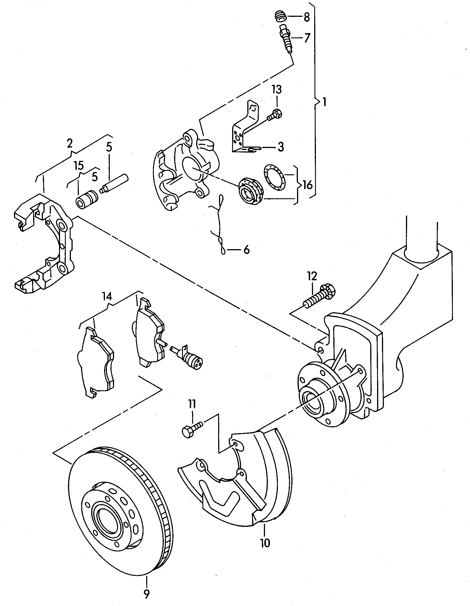 AUDI 3B0615125 - Virzītājčaulu komplekts, Bremžu suports ps1.lv