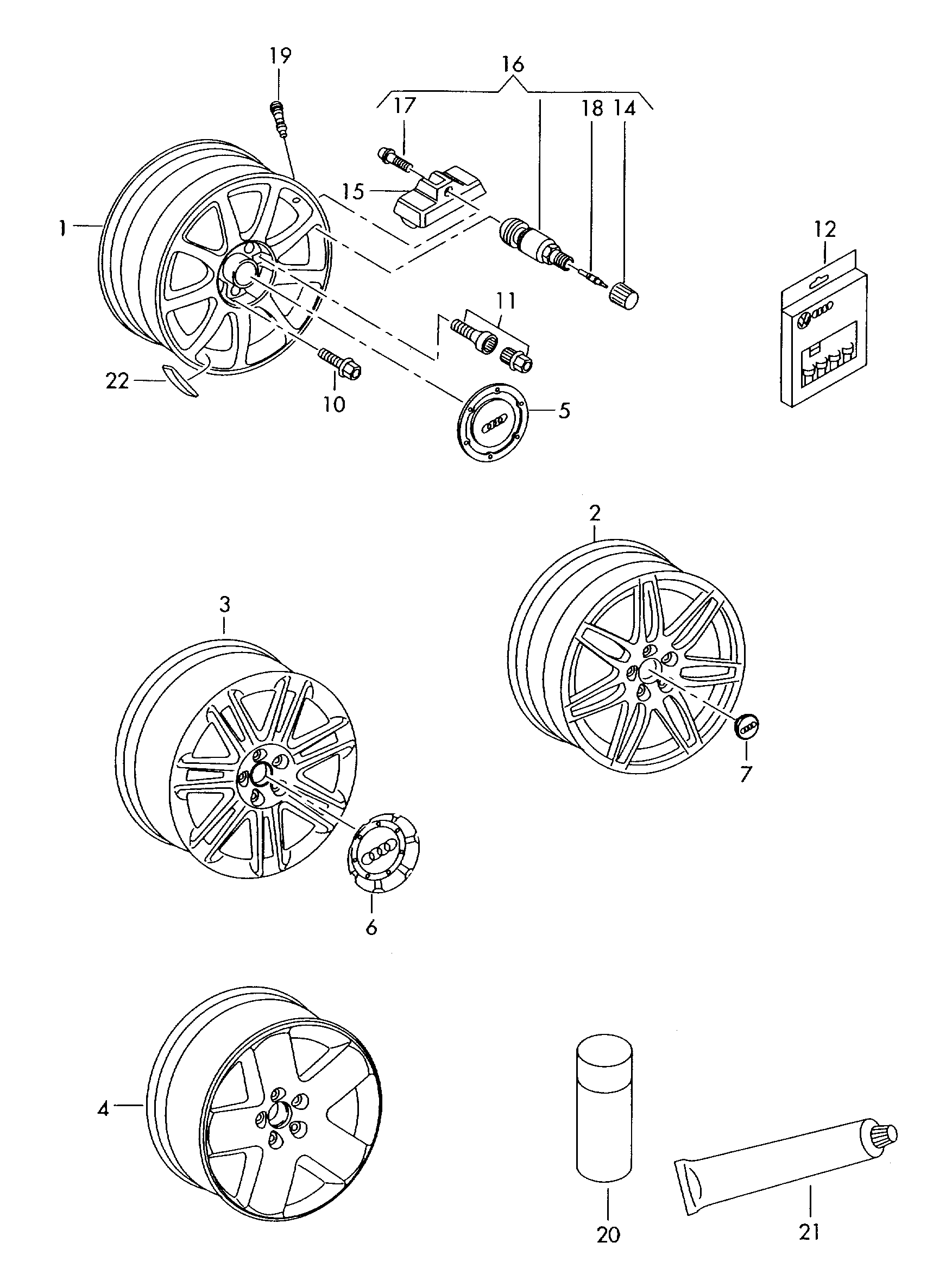 AUDI WHT 002 438 - Riteņa stiprināšanas skrūve ps1.lv