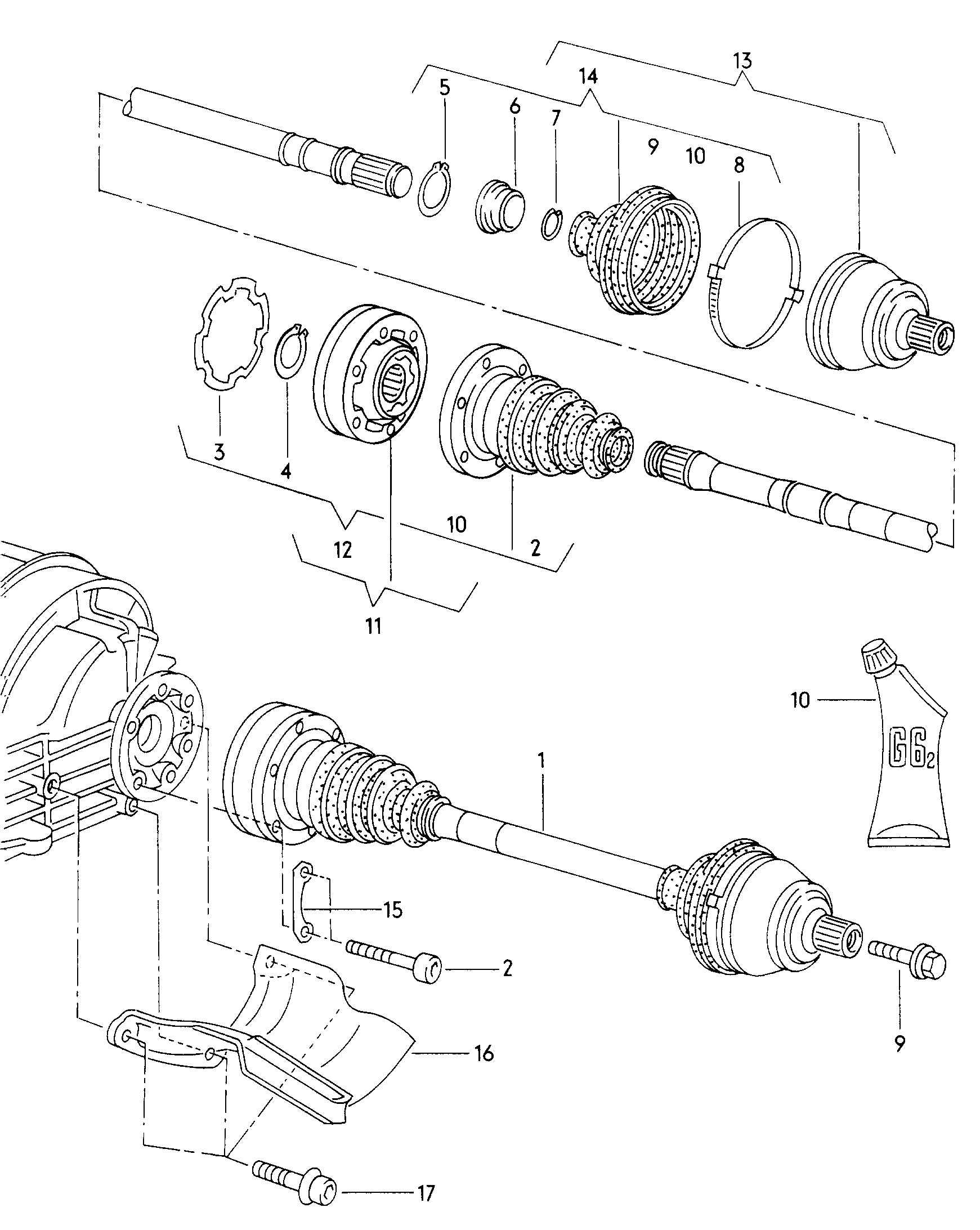 Skoda 4D0 598 099 A - Šarnīru komplekts, Piedziņas vārpsta ps1.lv