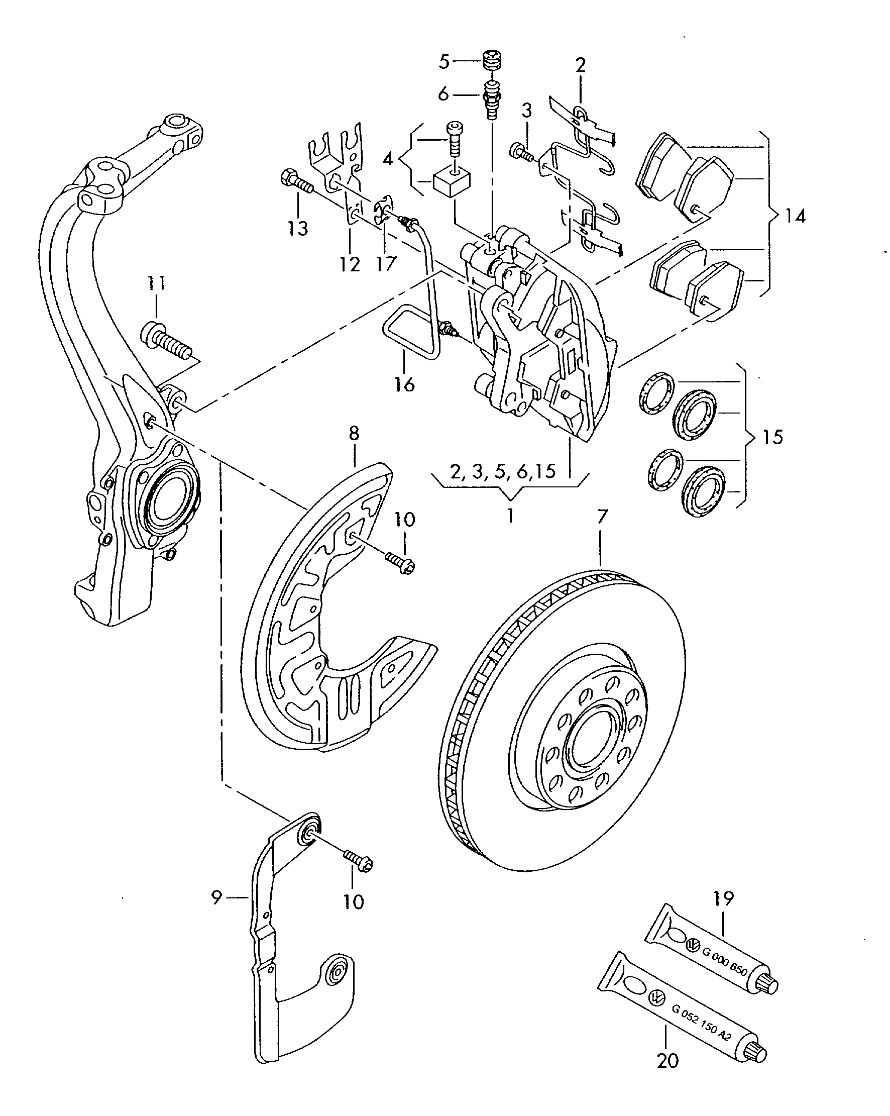 Seat 4D0698151P - Bremžu uzliku kompl., Disku bremzes ps1.lv