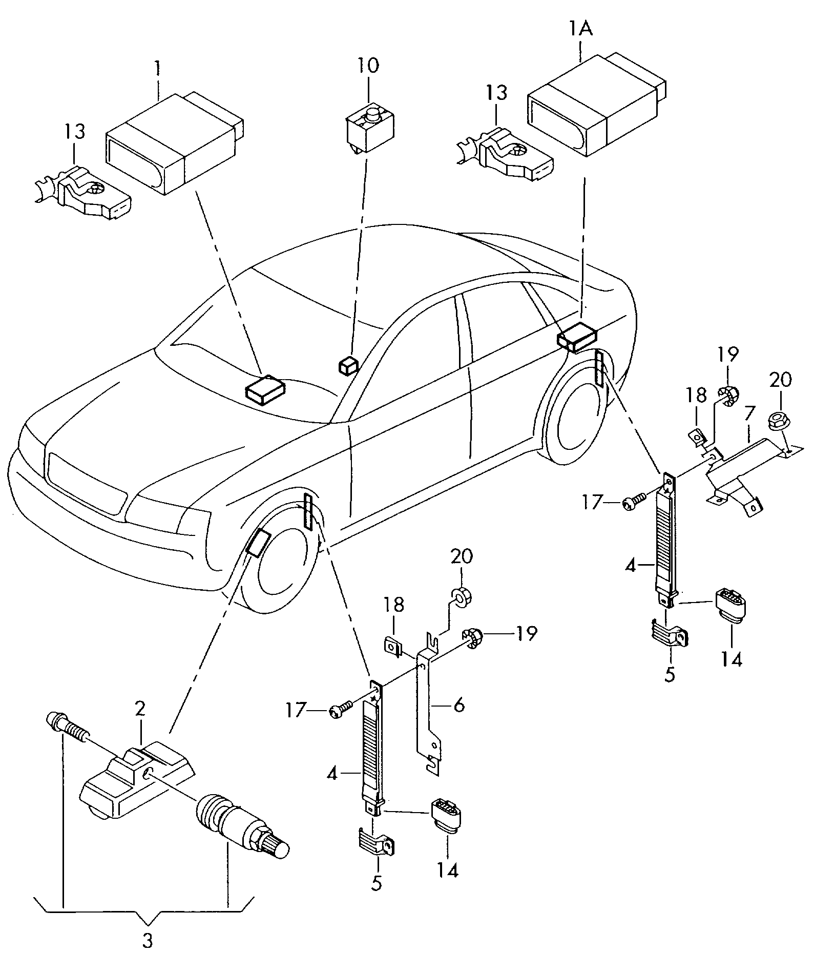 FERRARI 4D0907275 - Riteņu grieš. ātruma devējs, Riepu spiediena kontroles sist. ps1.lv