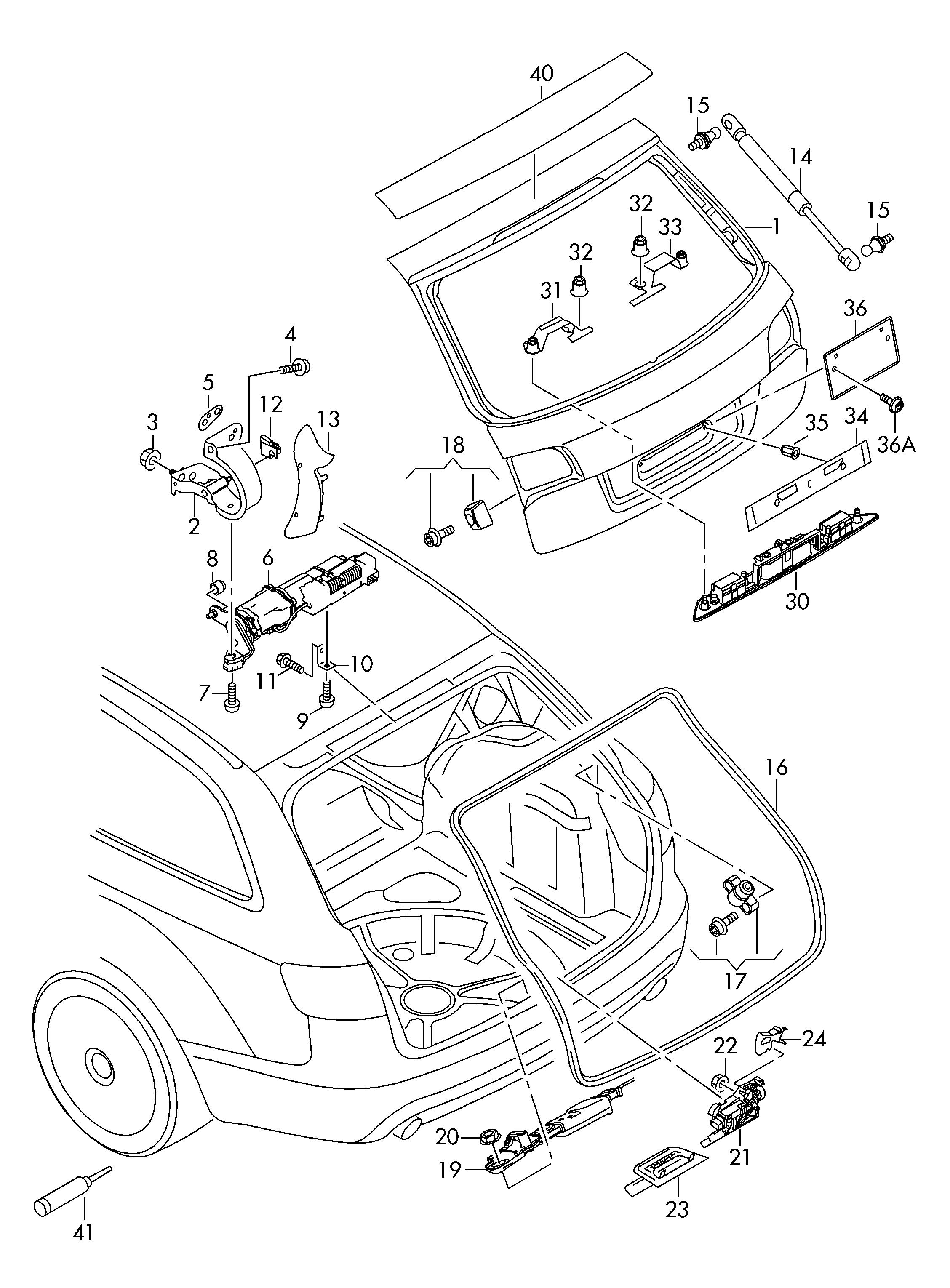 AUDI 4F9 827 552 B - Gāzes atspere, Bagāžas / Kravas nodalījuma vāks ps1.lv