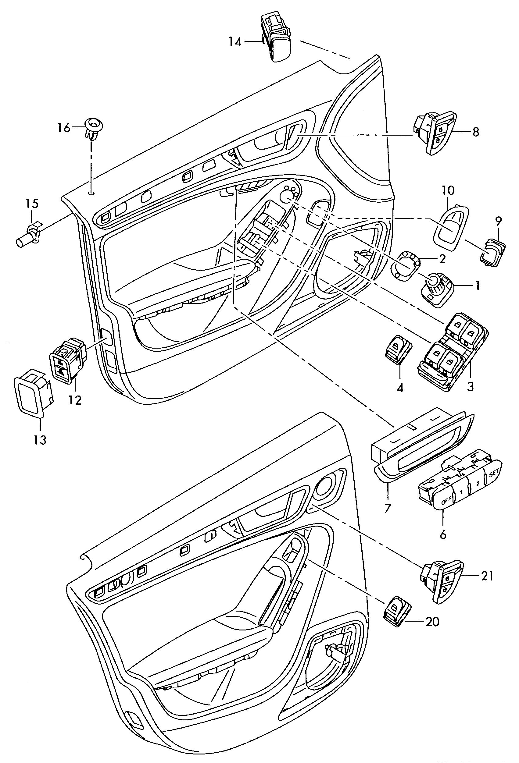 VAG 8K0 959 855 B - Slēdzis, Stikla pacēlājmehānisms ps1.lv