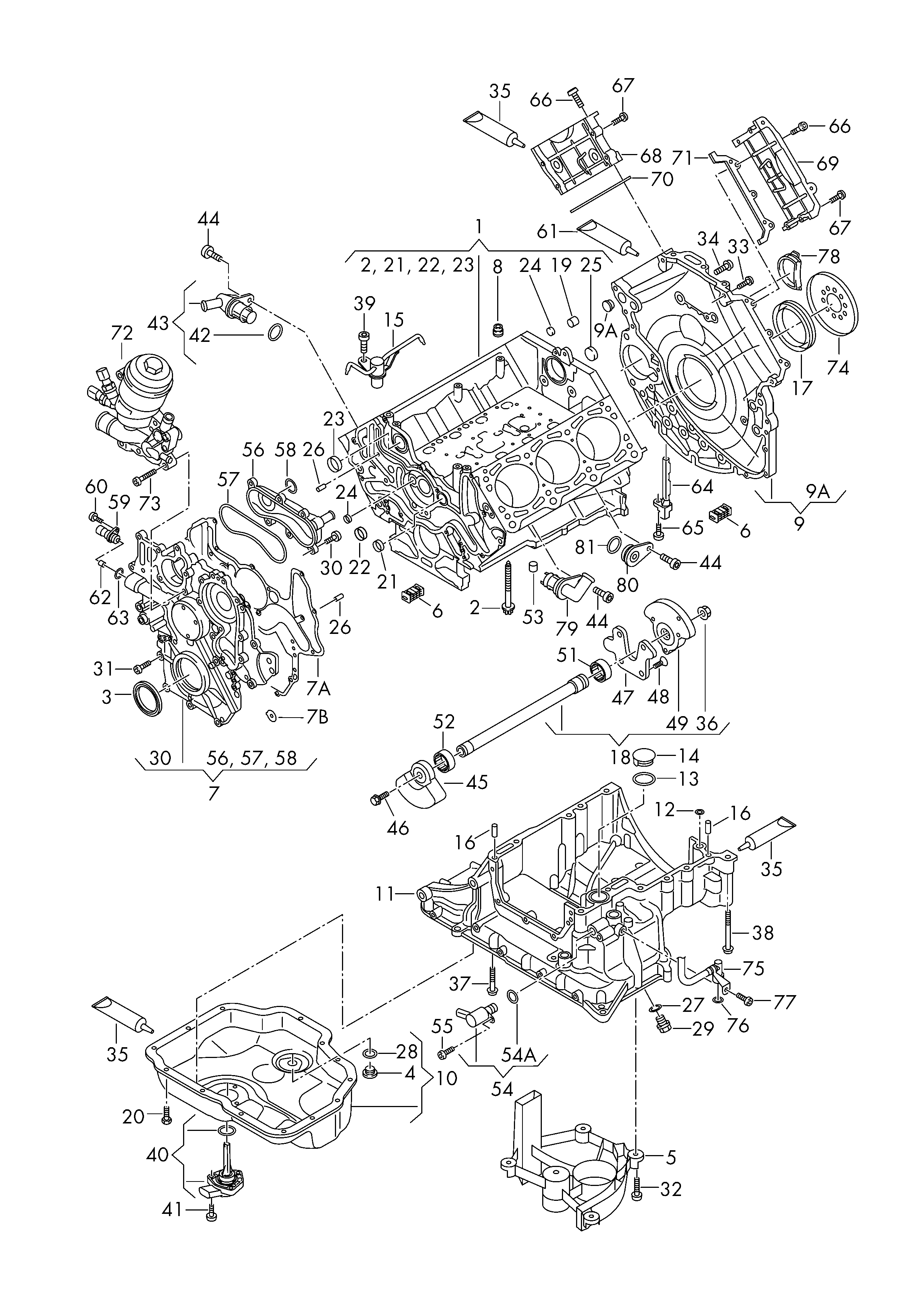 Seat 059 103 051 K - Vārpstas blīvgredzens, Kloķvārpsta ps1.lv