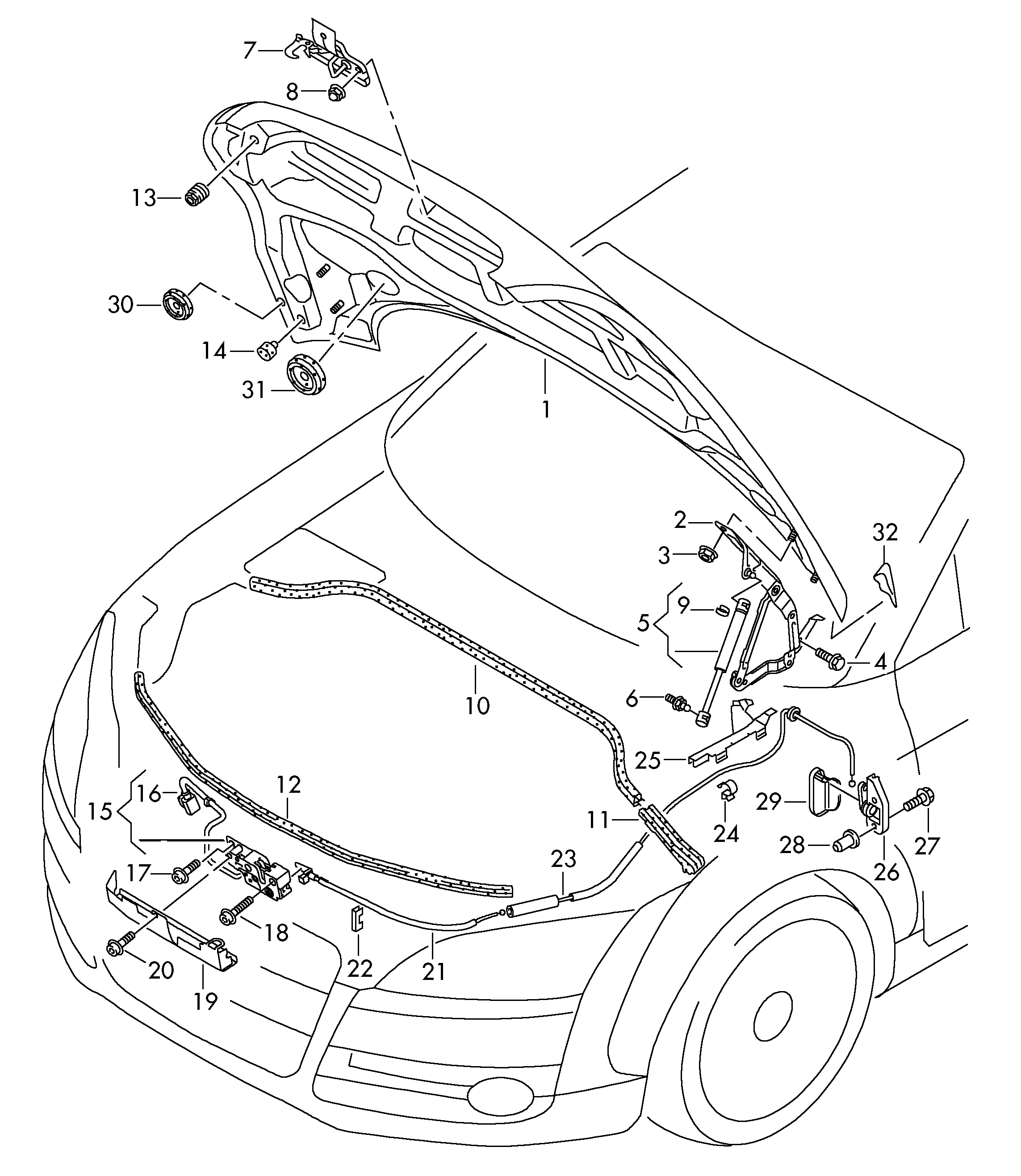 VW 8J0 823 359 C - Gāzes atspere, Motora pārsegs ps1.lv